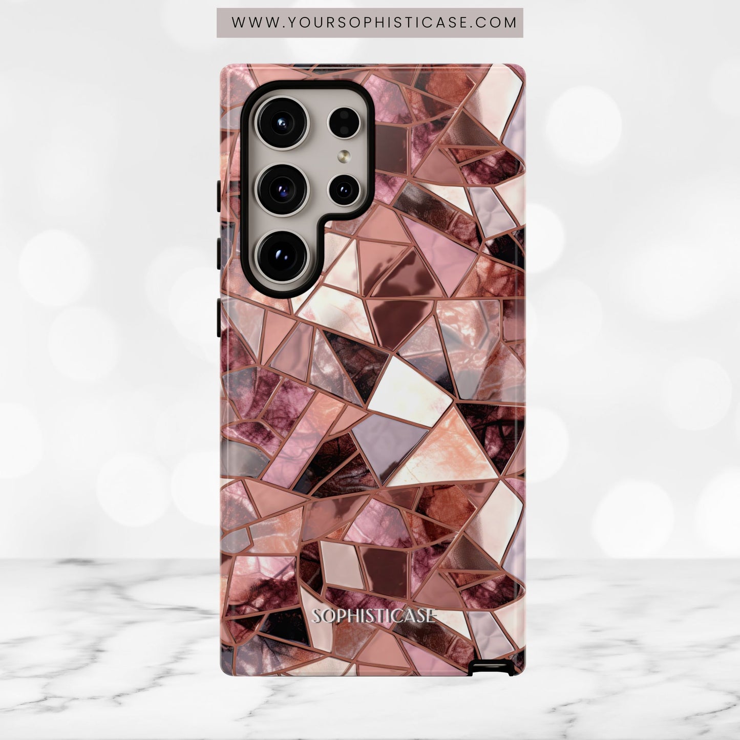 Rose' Runway in Merlot Mosaic - Tough Phone Case