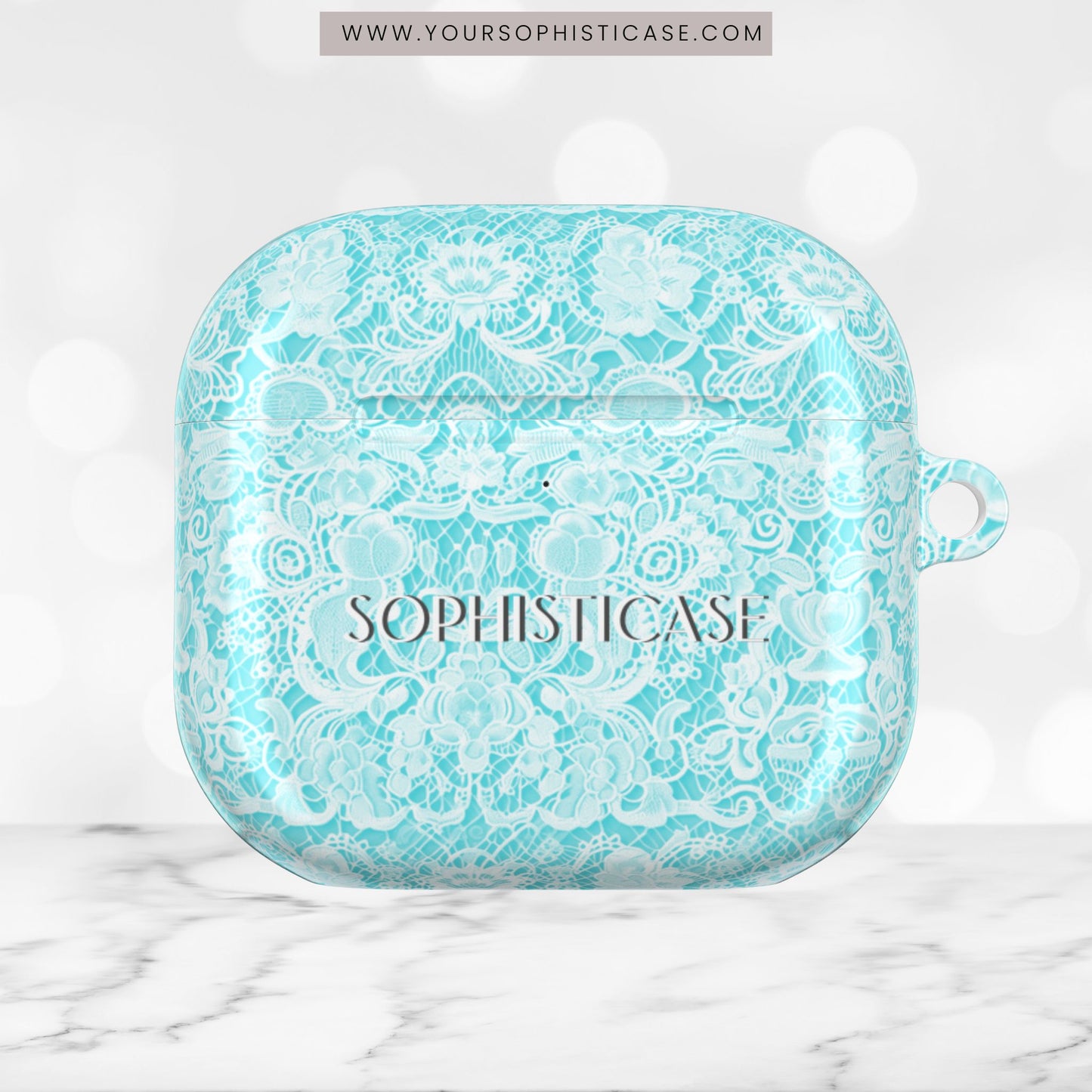 AirPod Cases - Luxe Lace in Aqua