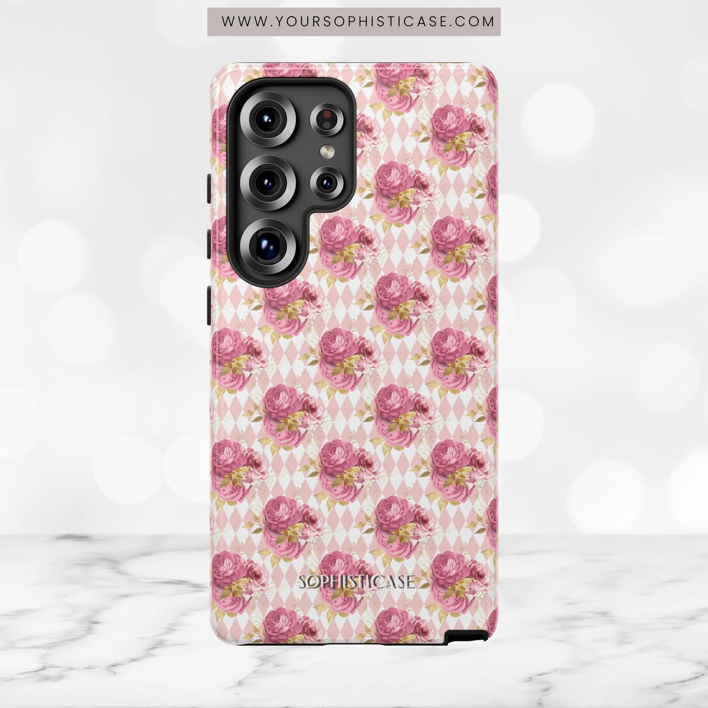 Rose Diamond Romance in Sienna - Tough Phone Case
