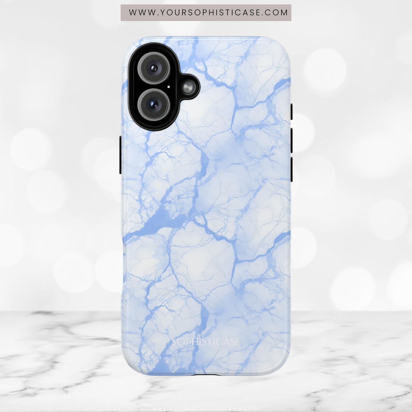 Marble Opulence in Blue - iPhone Case