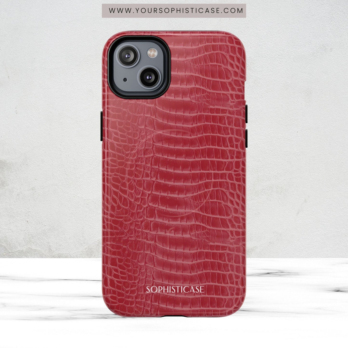Luxe Leather in Cherry Red - Magsafe Case
