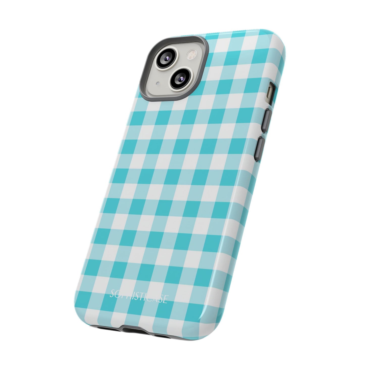 Gingham in Aqua - iPhone Magsafe Case