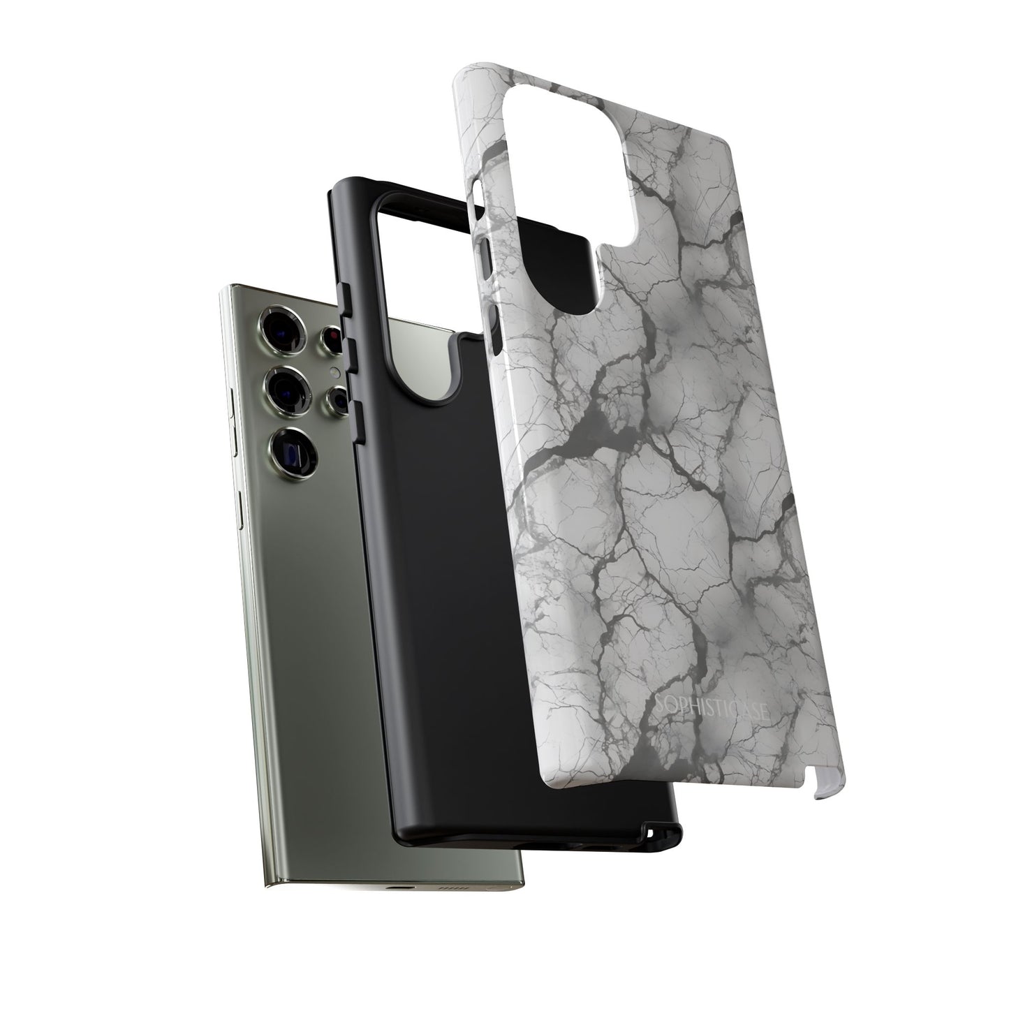 Marble Opulence in Charcoal Grey - Tough Phone Case