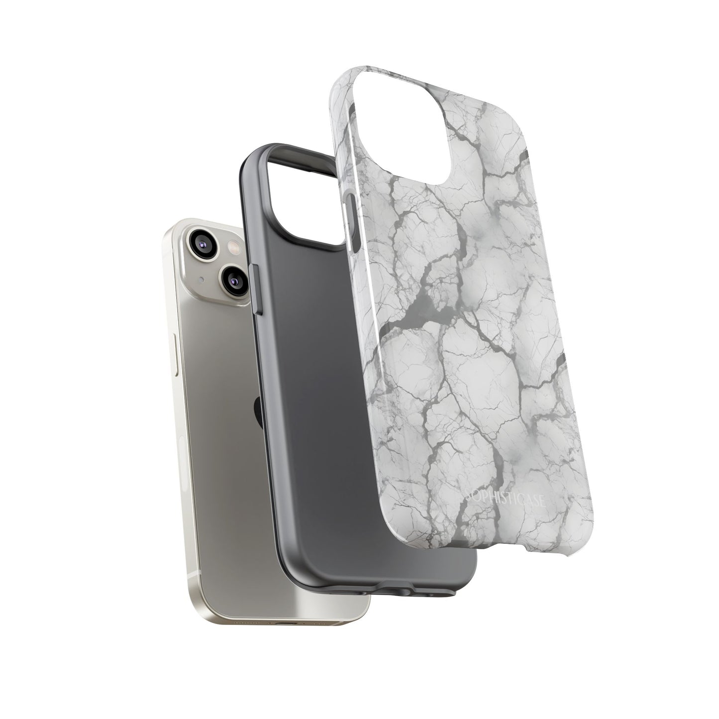Marble Opulence in Charcoal Grey - iPhone Case