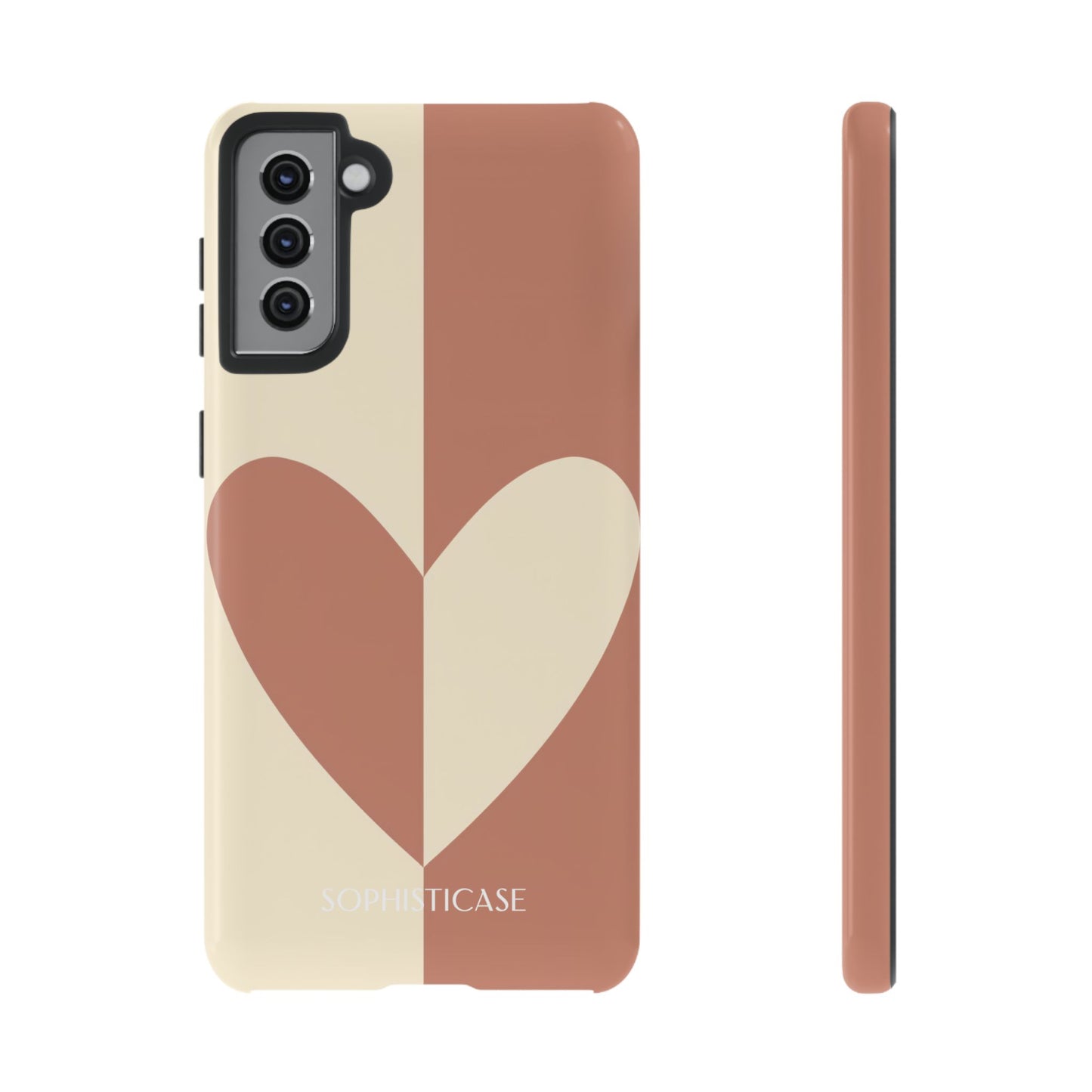 Be Mine in Brown and Cream - Drop Proof Phone Case for Samsung Galaxy - Sophisticase