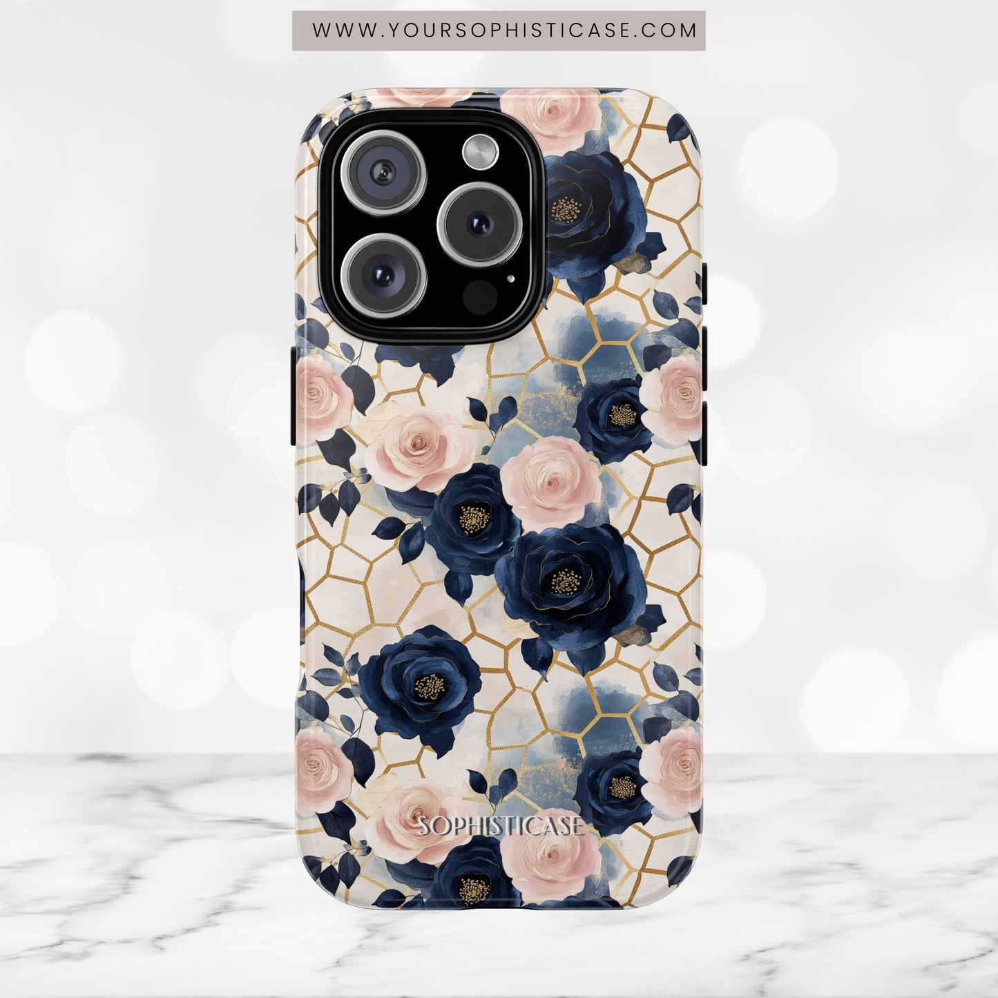 Royal Floral in Navy Hive - Tough Phone Case