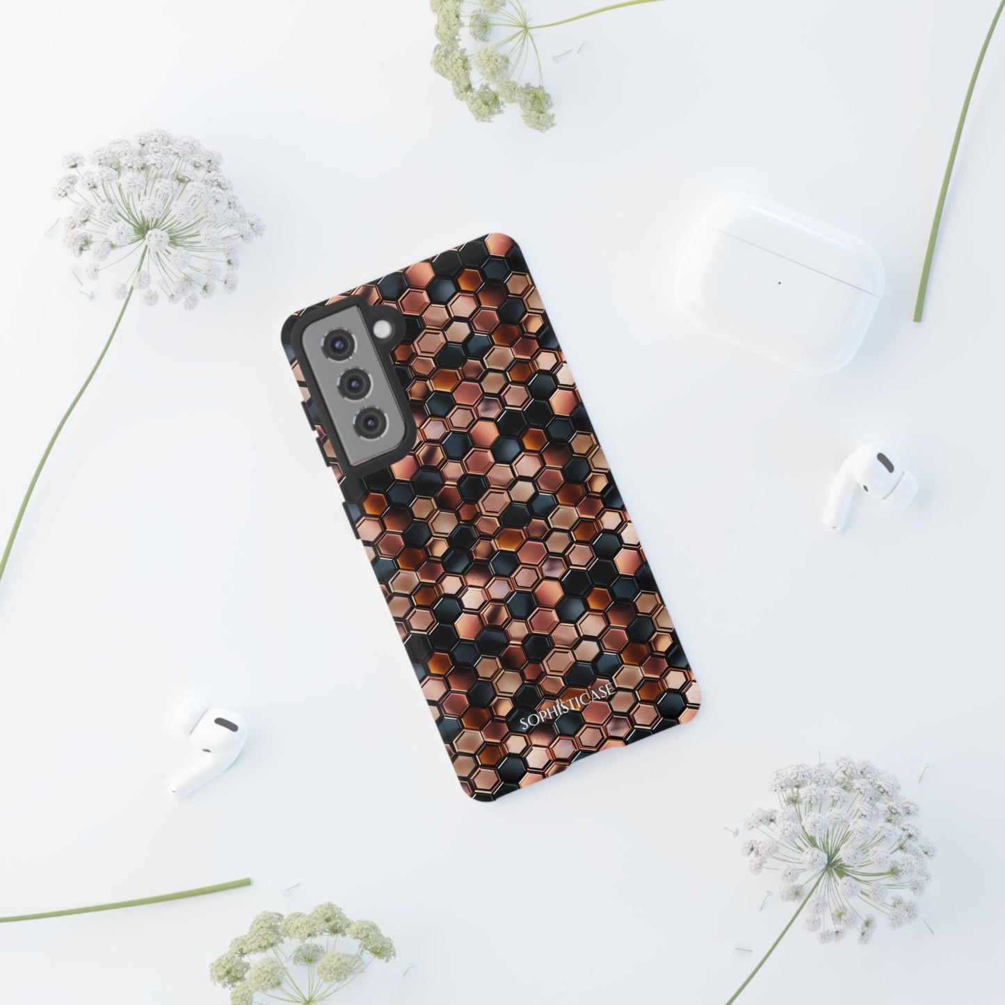 Rose' Runway in Honeycomb Mosaic - Tough Phone Case