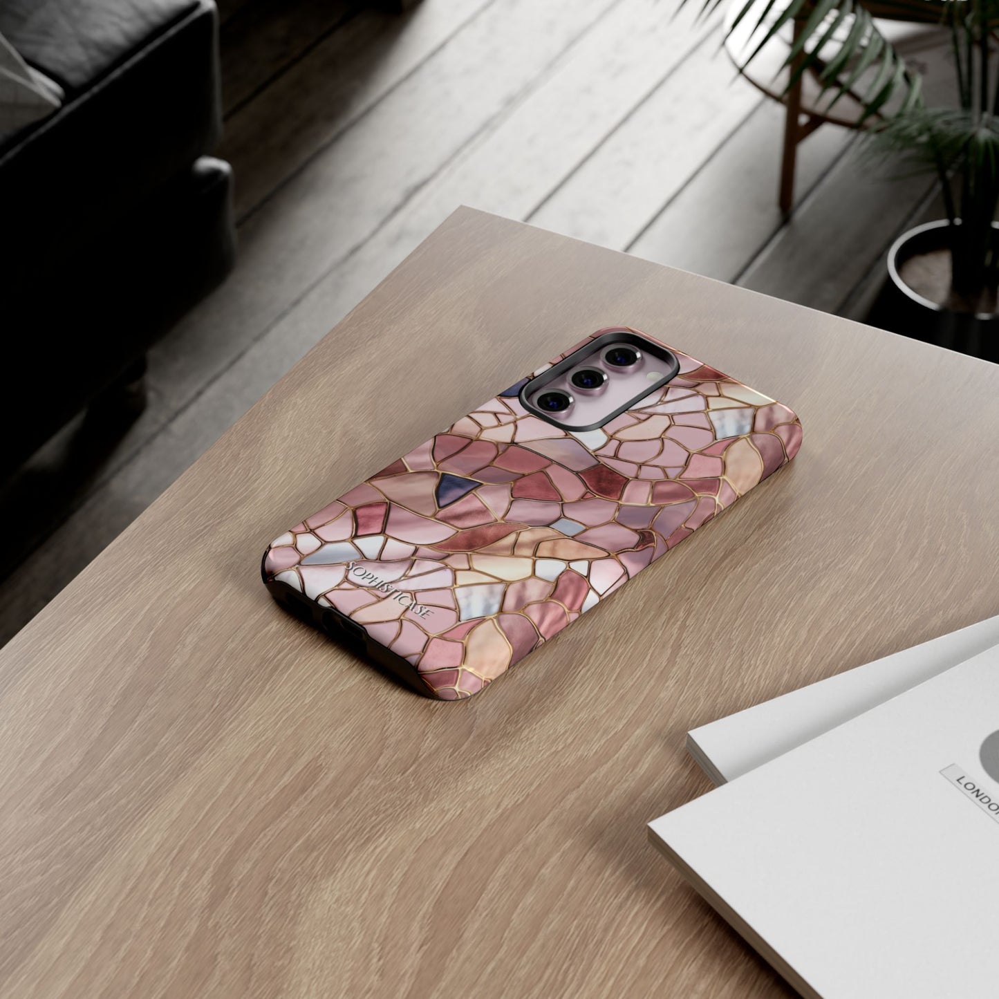 Rose' Runway in Pink Mosaic - Tough Phone Case