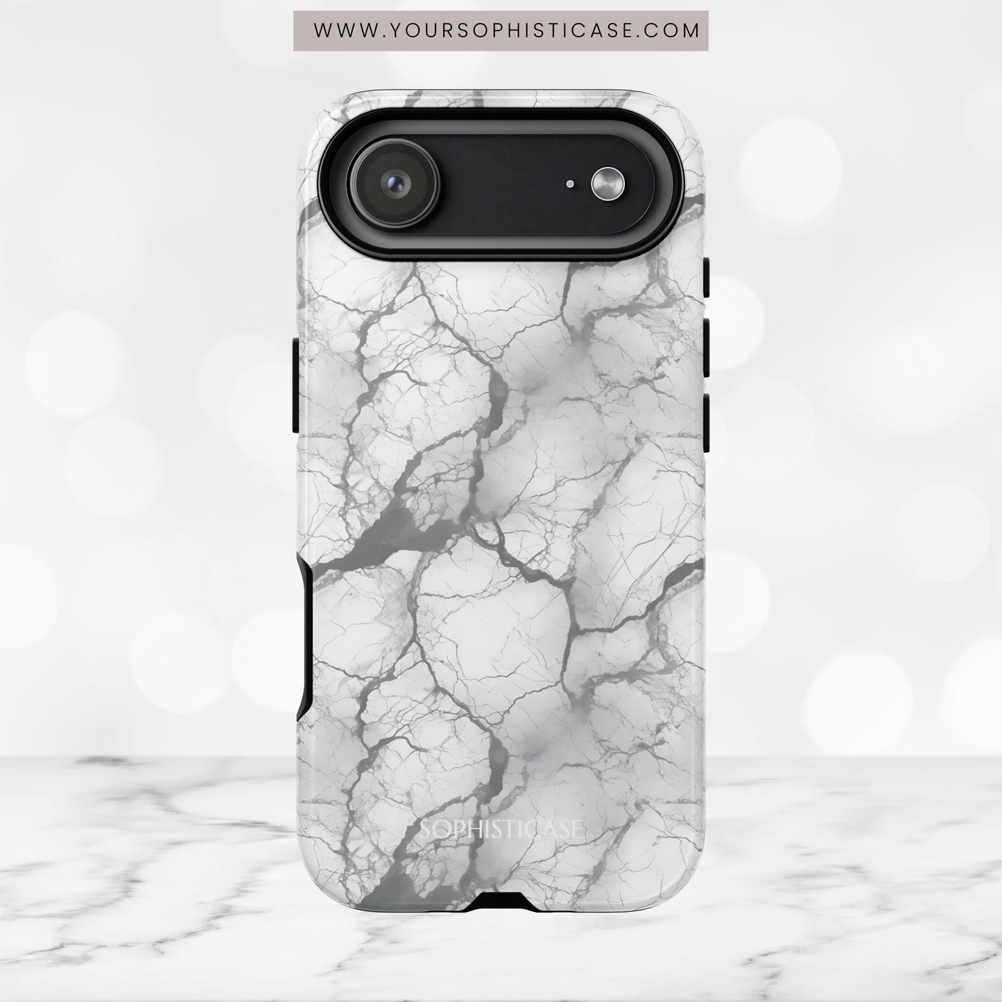Marble Opulence in Charcoal Grey - iPhone Case
