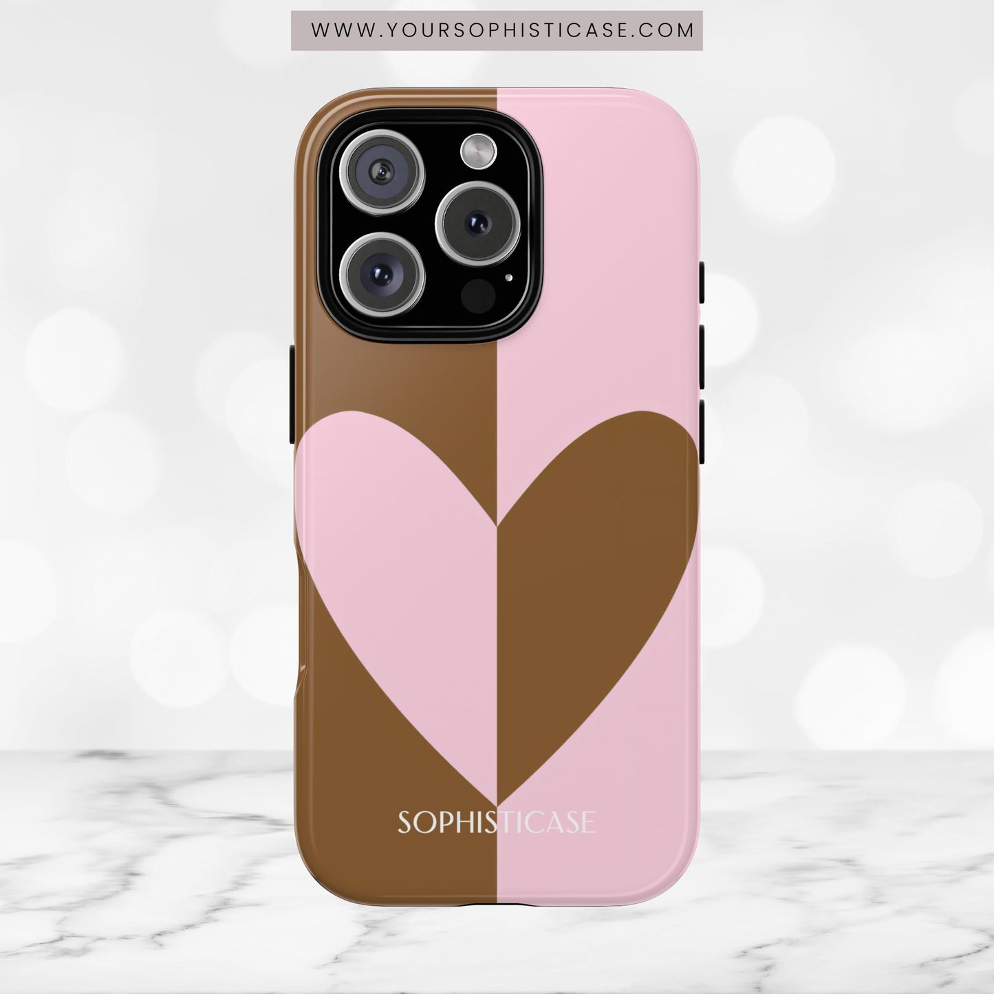 Be Mine in Pink and Brown - iPhone Case