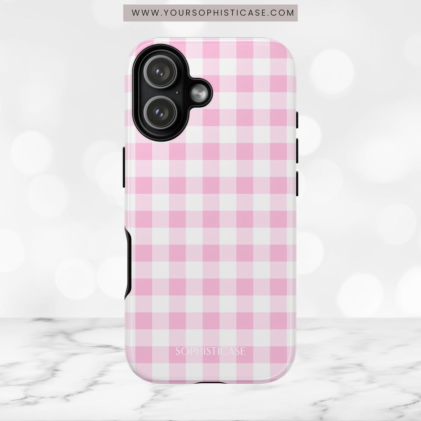 Gingham in Pink - Tough Phone Case