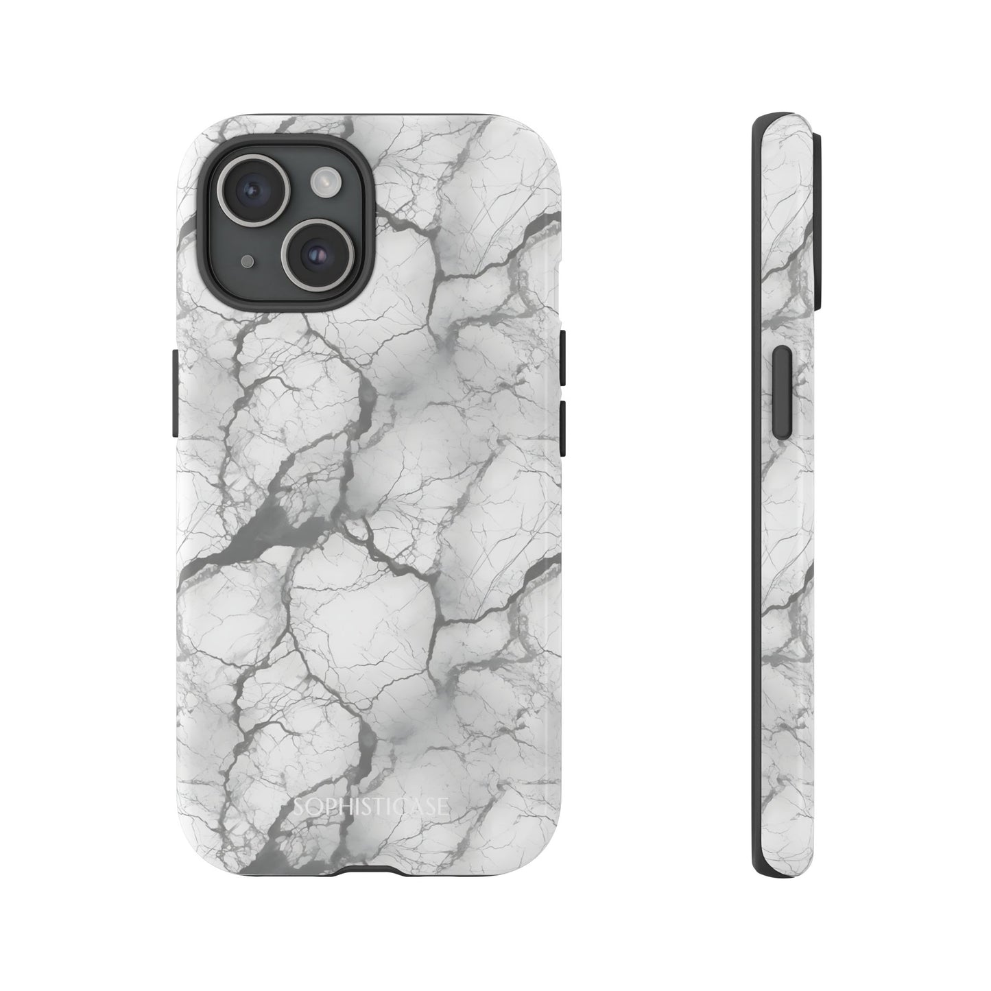 Marble Opulence in Charcoal Grey - iPhone Case