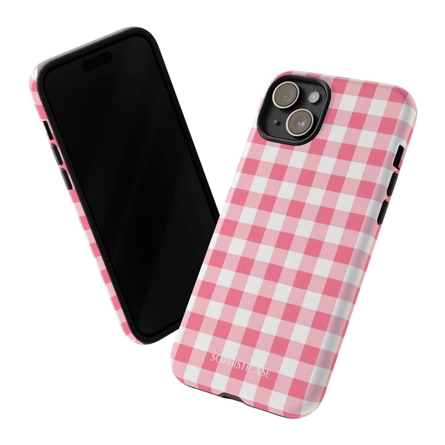 Gingham in Salmon - Tough Phone Case