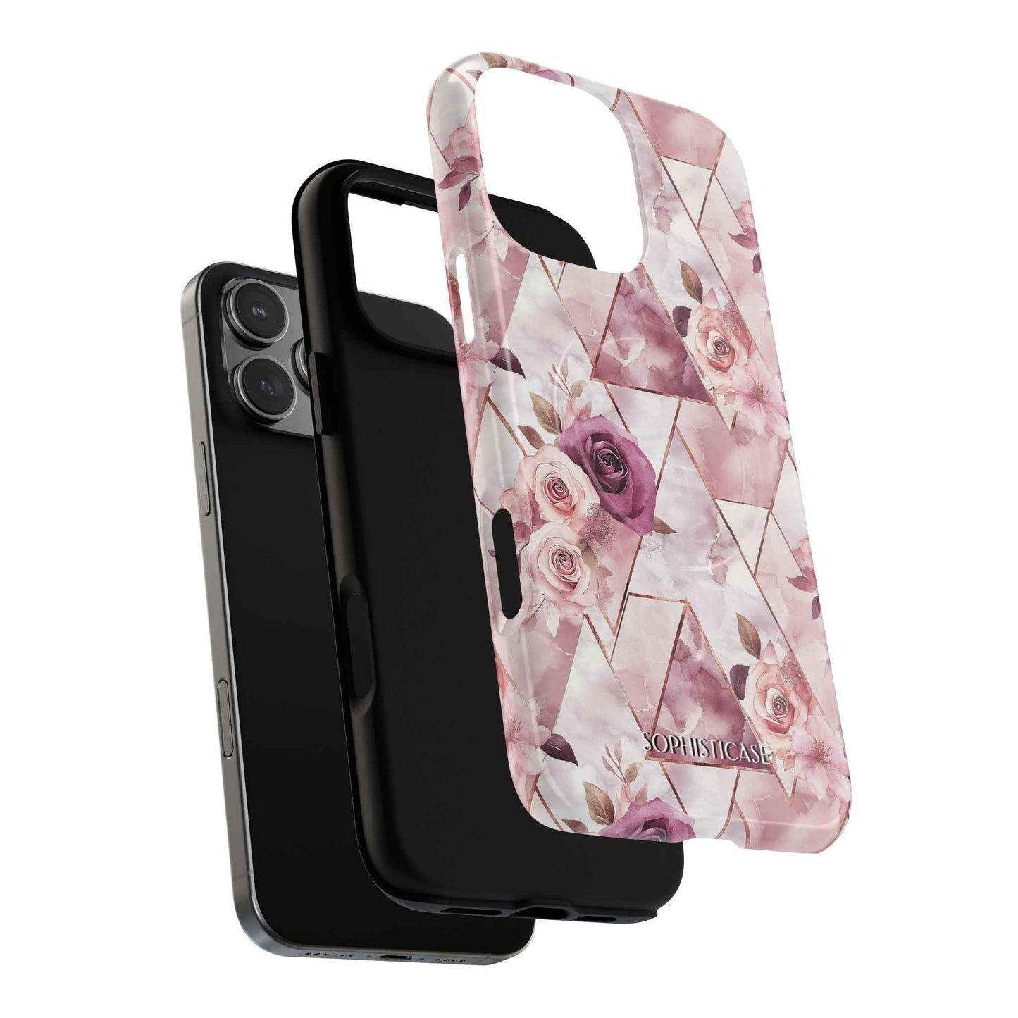 Royal Floral in Plum Chevron - iPhone Magsafe Case