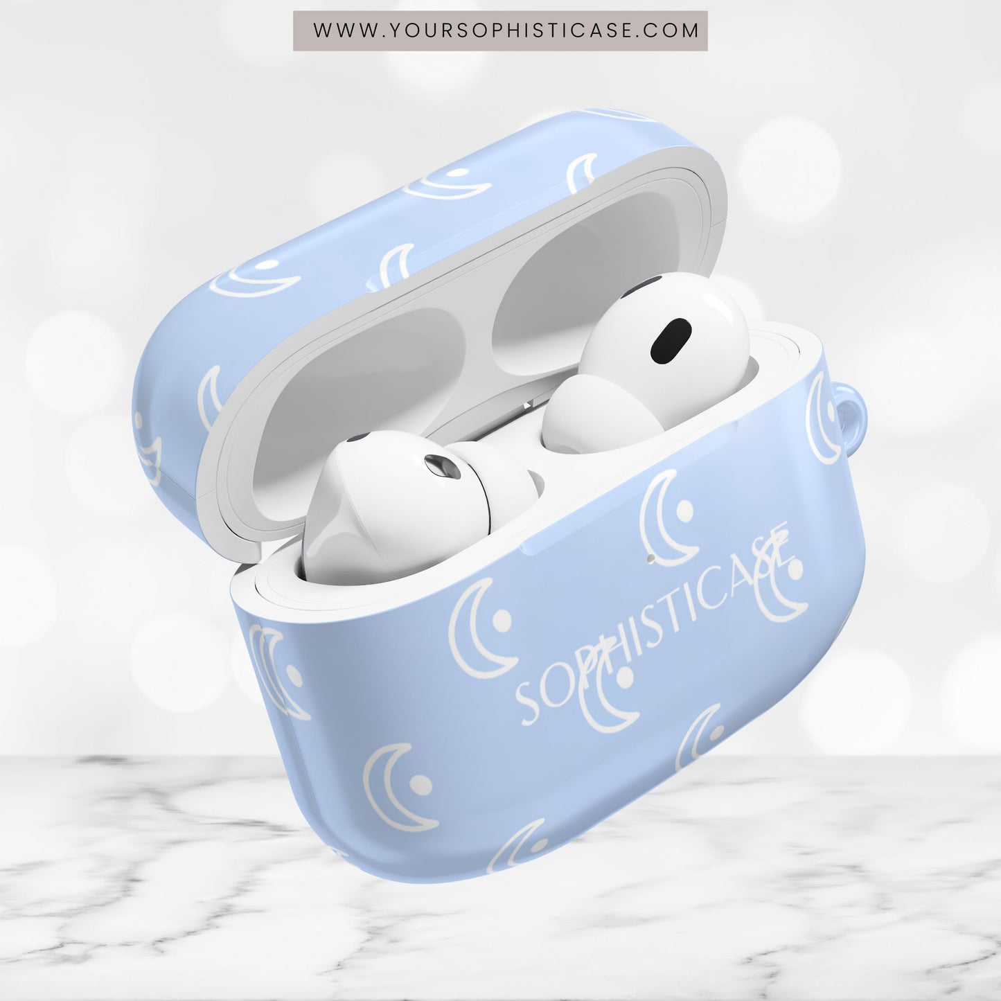 AirPod Cases - Moon Phase in Baby Blue