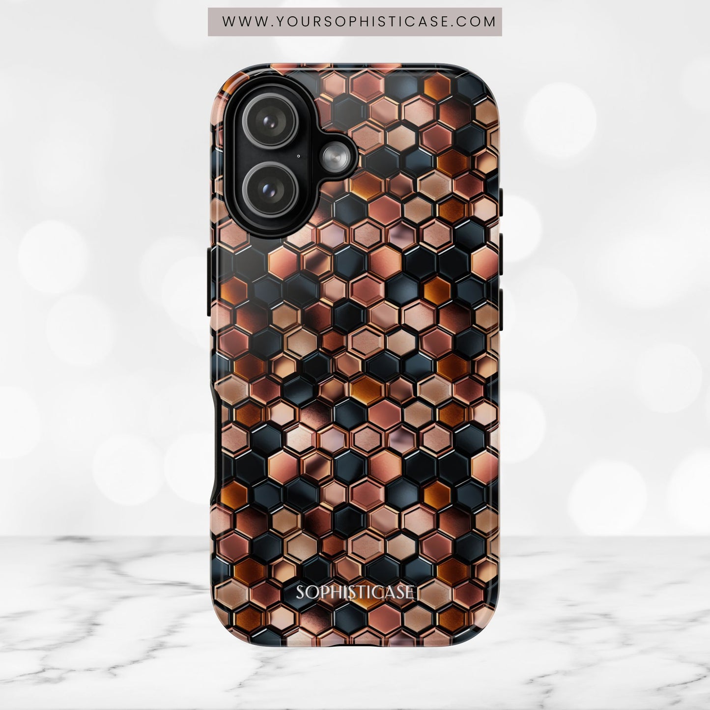 Rose' Runway in Honeycomb Mosaic - Tough Phone Case