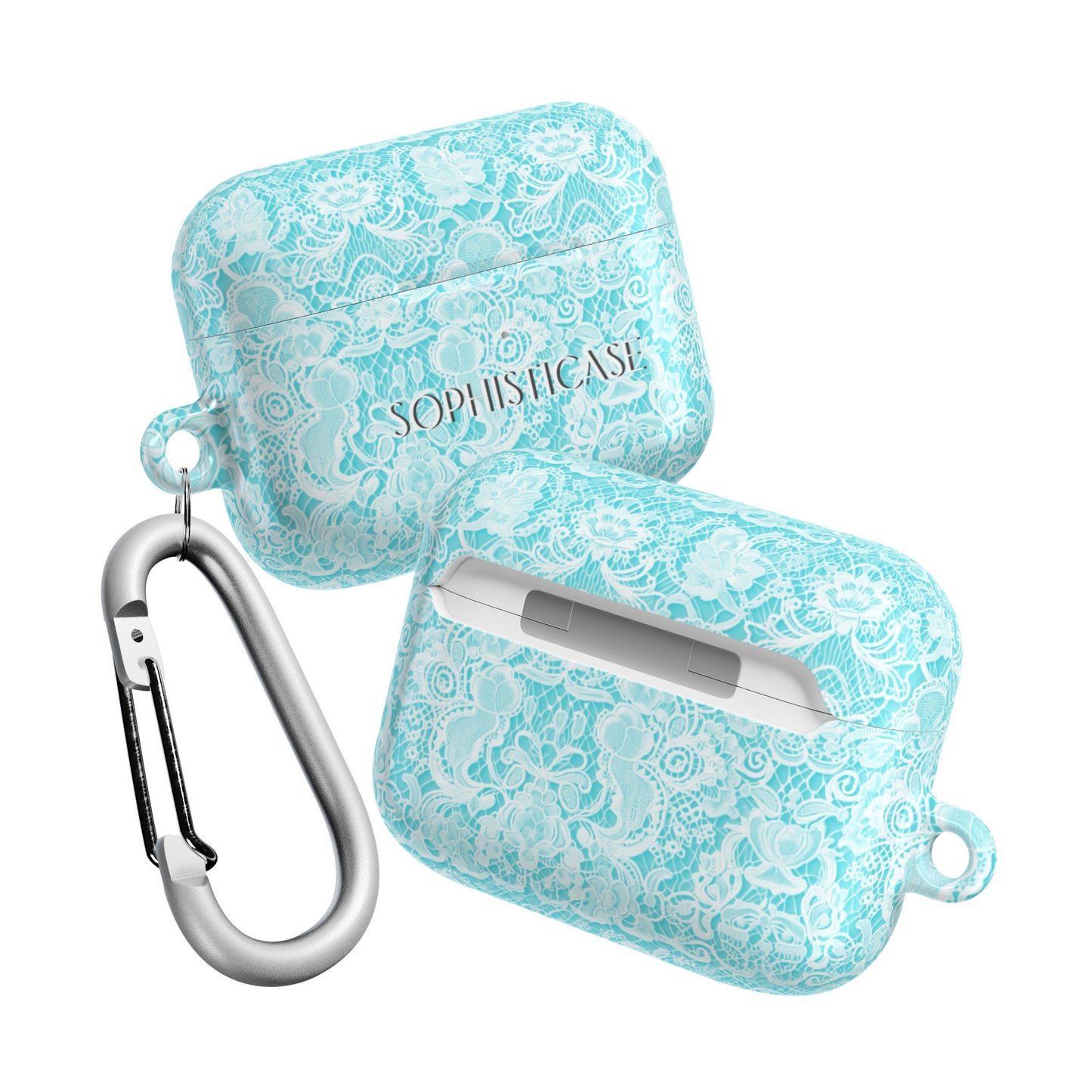 AirPod Cases - Luxe Lace in Aqua