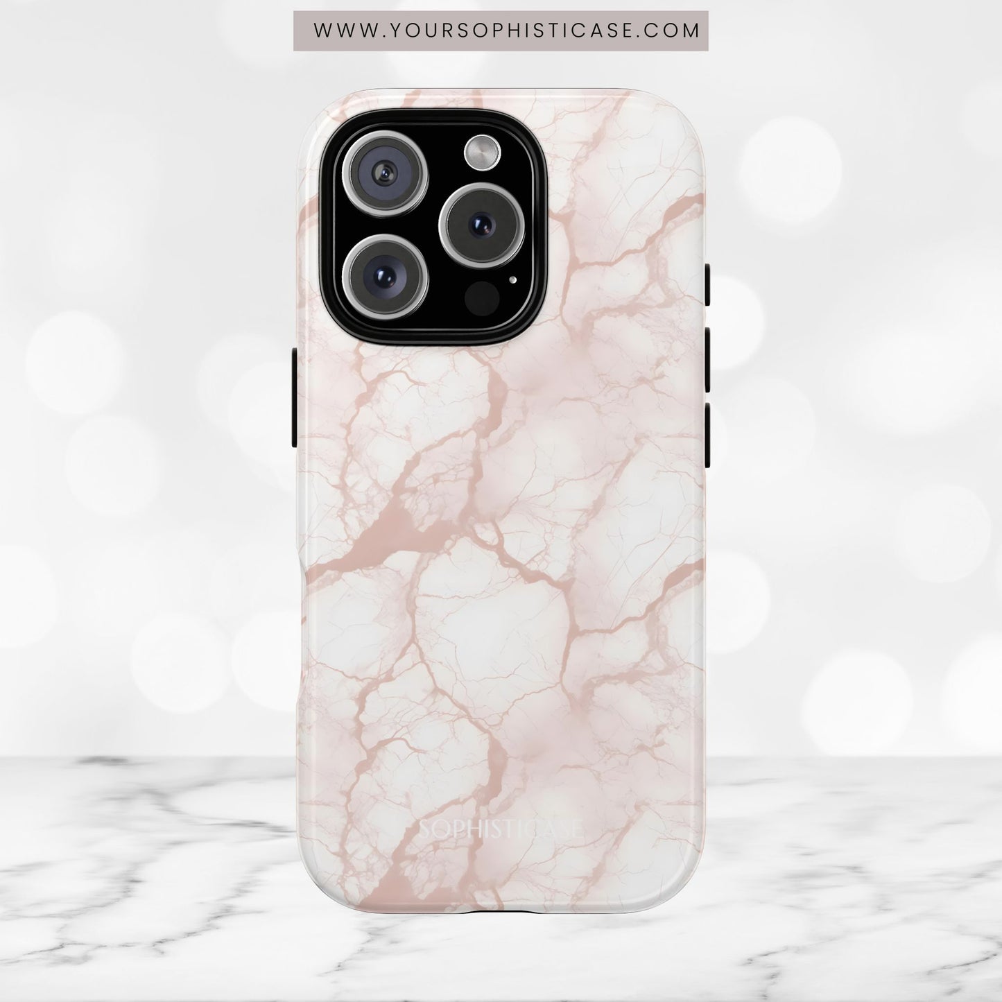 Marble Opulence in Neutral Beige - iPhone Case