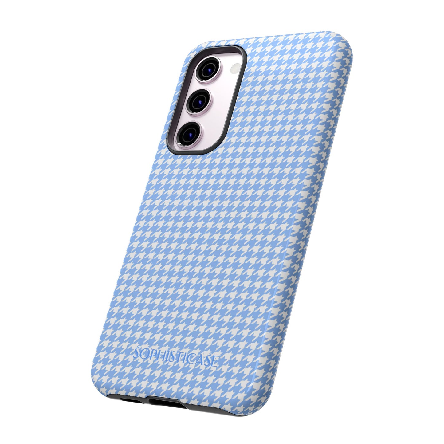 Houndstooth in Blue - Drop Proof Phone Case for Samsung Galaxy