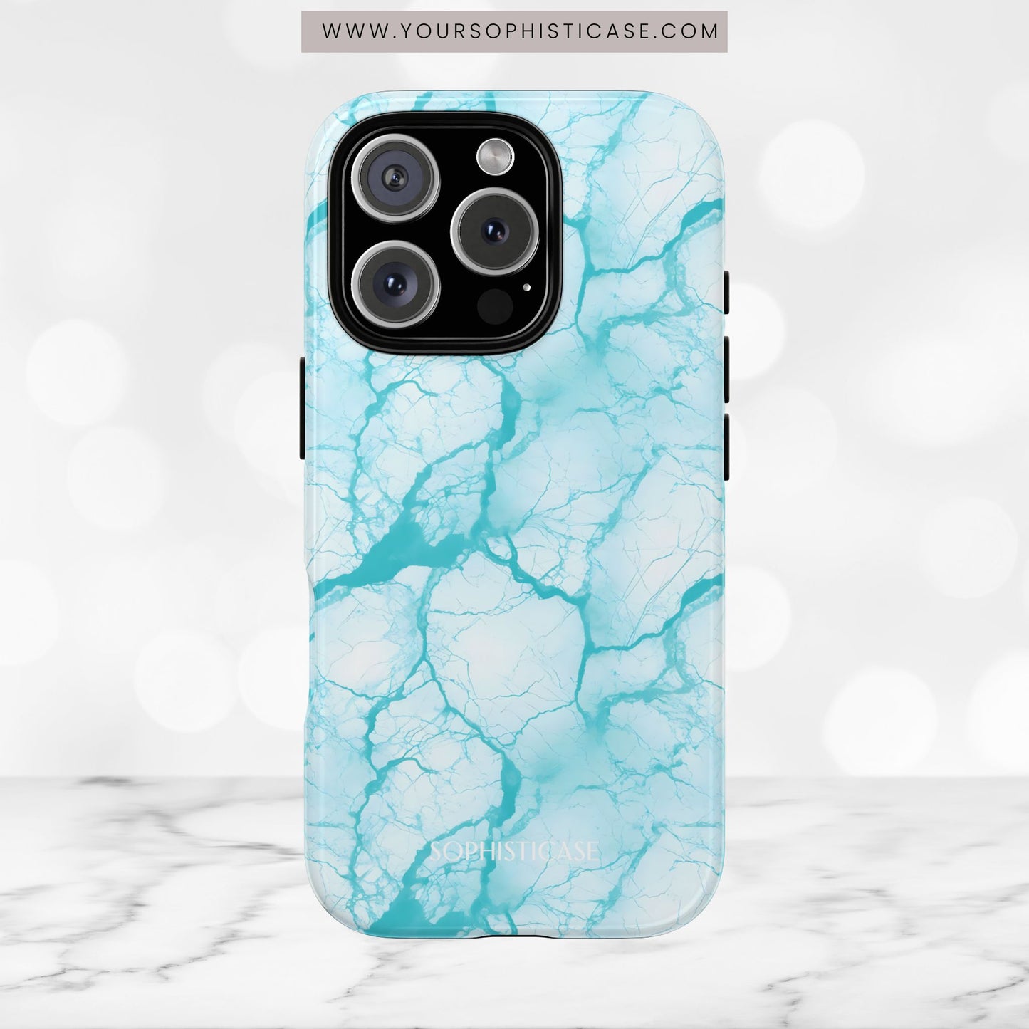 Marble Opulence in Aqua - iPhone Case