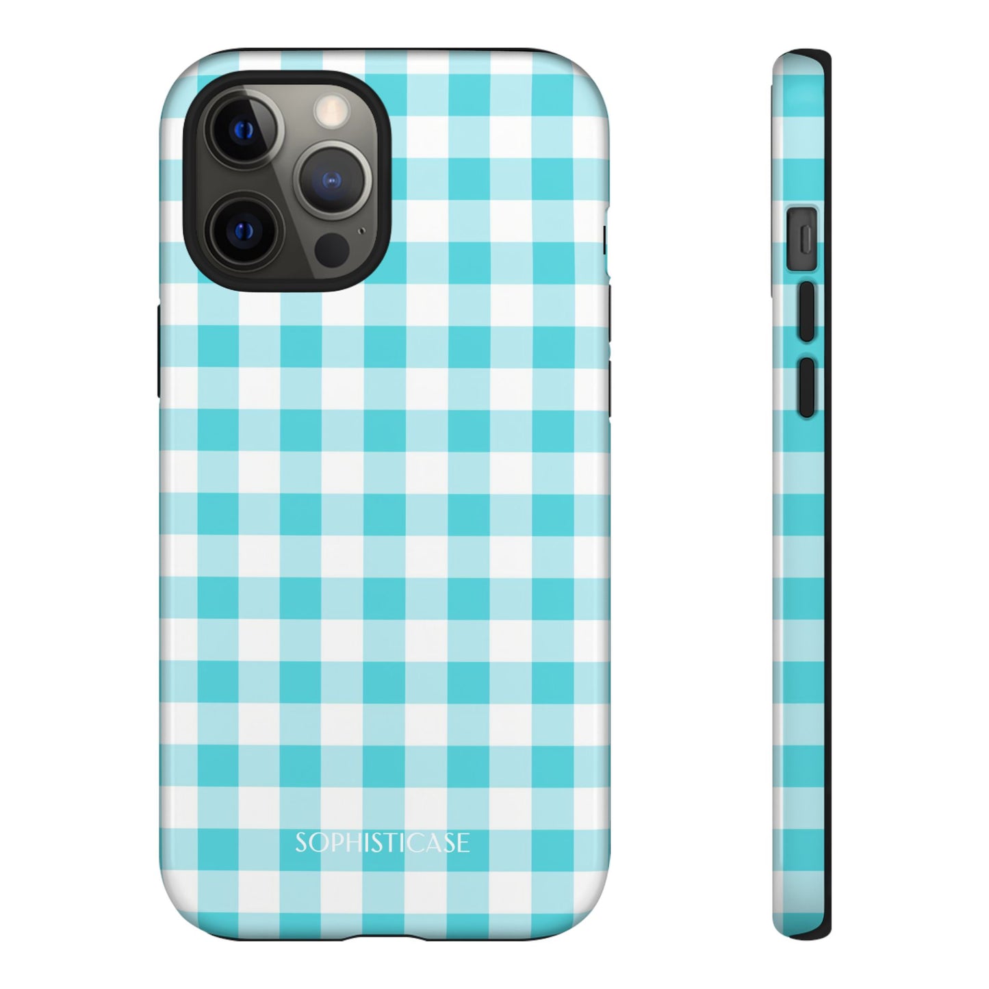 Gingham in Aqua - iPhone Magsafe Case