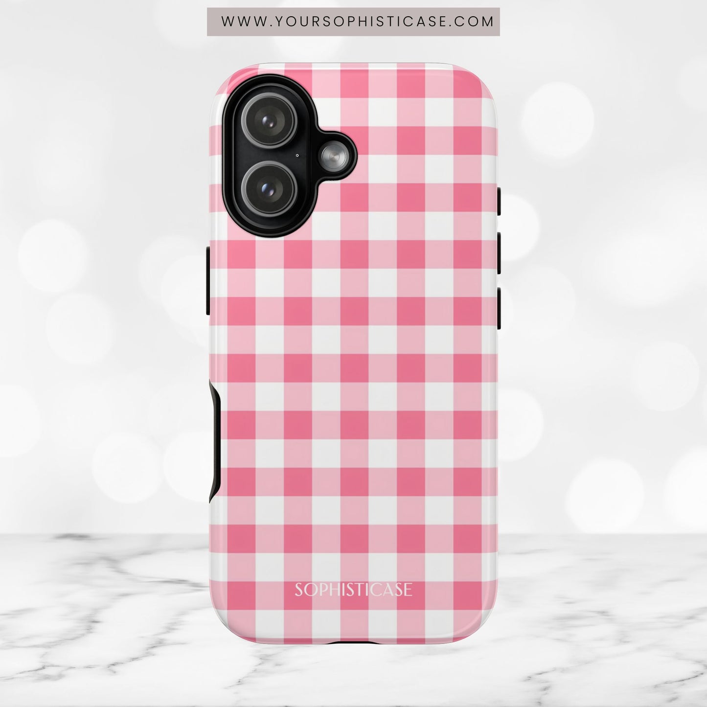 Gingham in Salmon - iPhone Magsafe Case