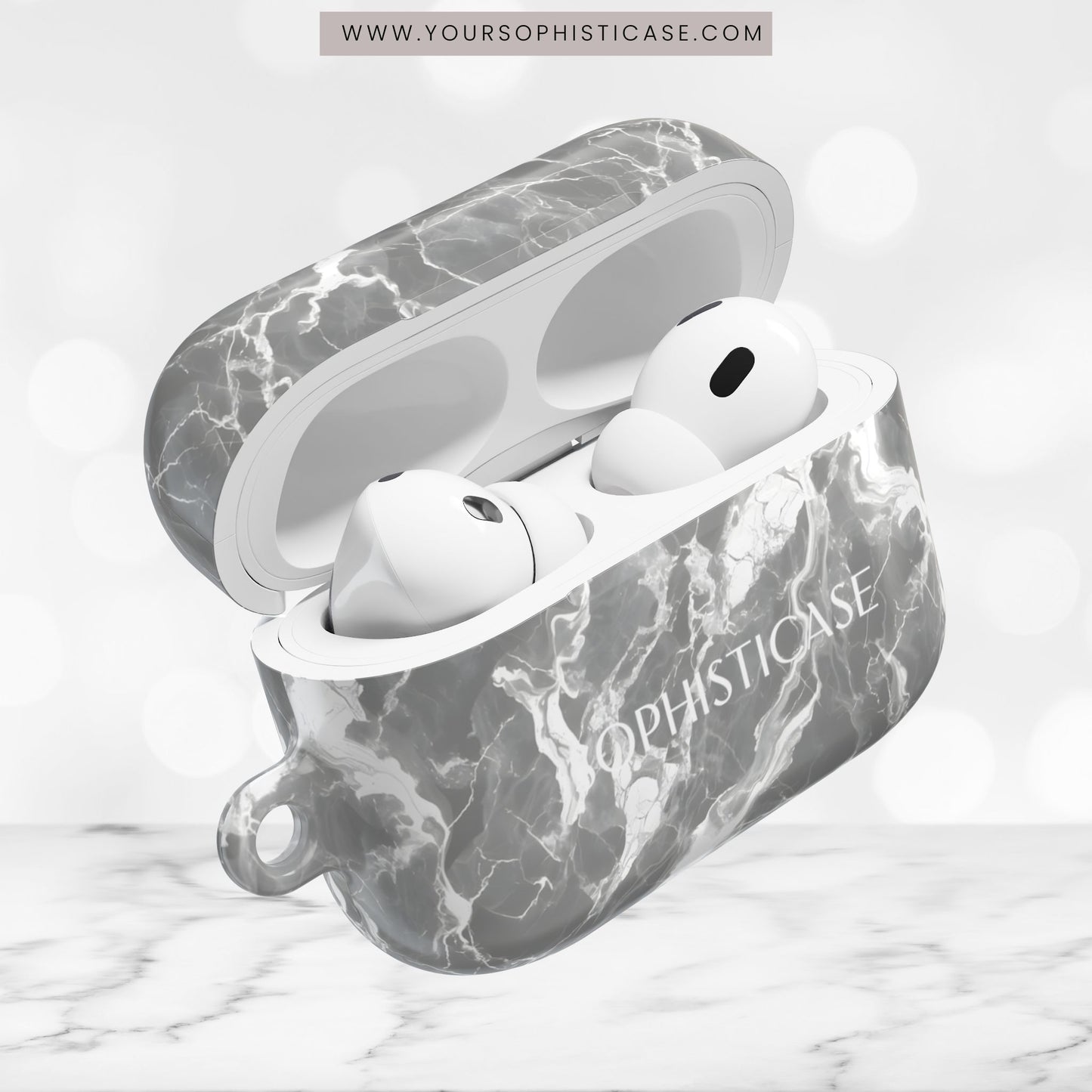 AirPod Cases - Marble Crush in Charcoal Grey