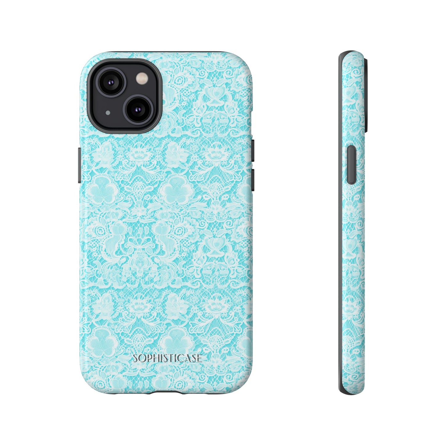 Luxe Lace in Aqua - iPhone Case