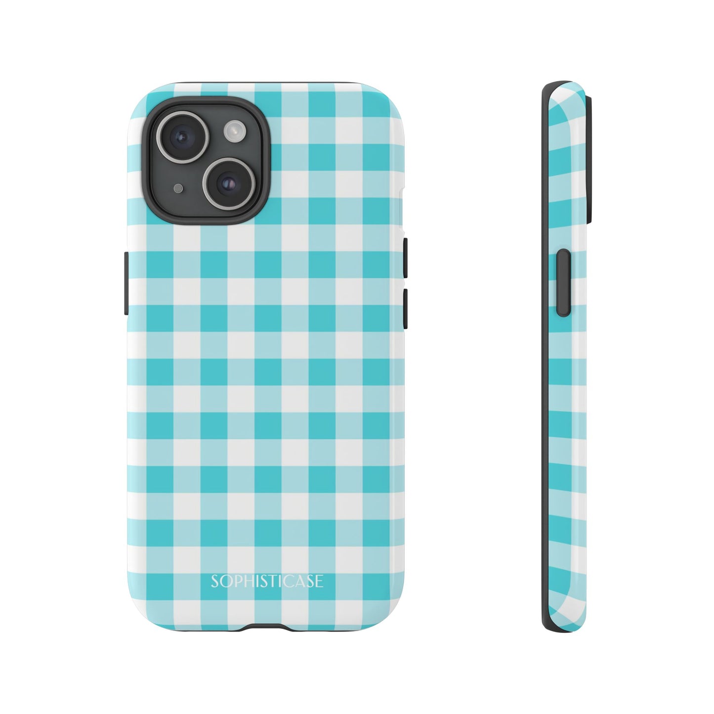Gingham in Aqua - iPhone Magsafe Case