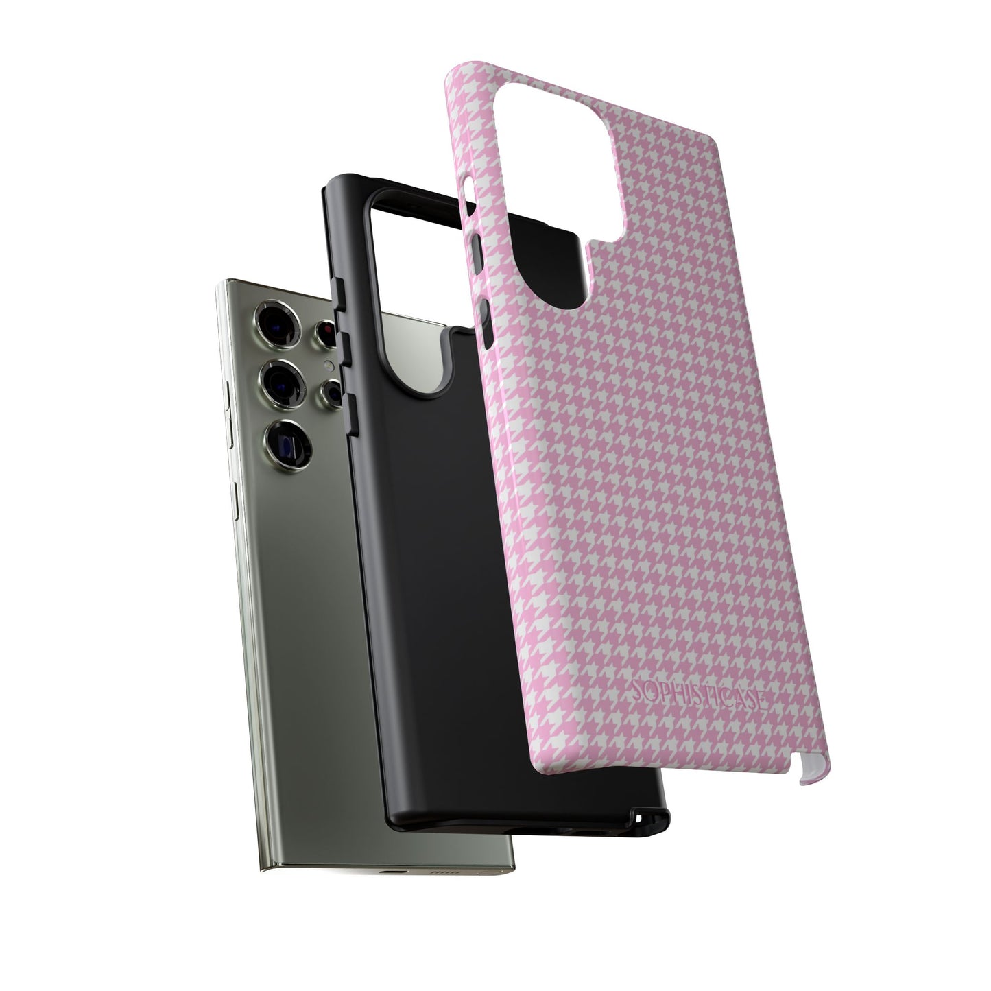 Houndstooth in Pink - Protective Phone Case for Samsung Galaxy
