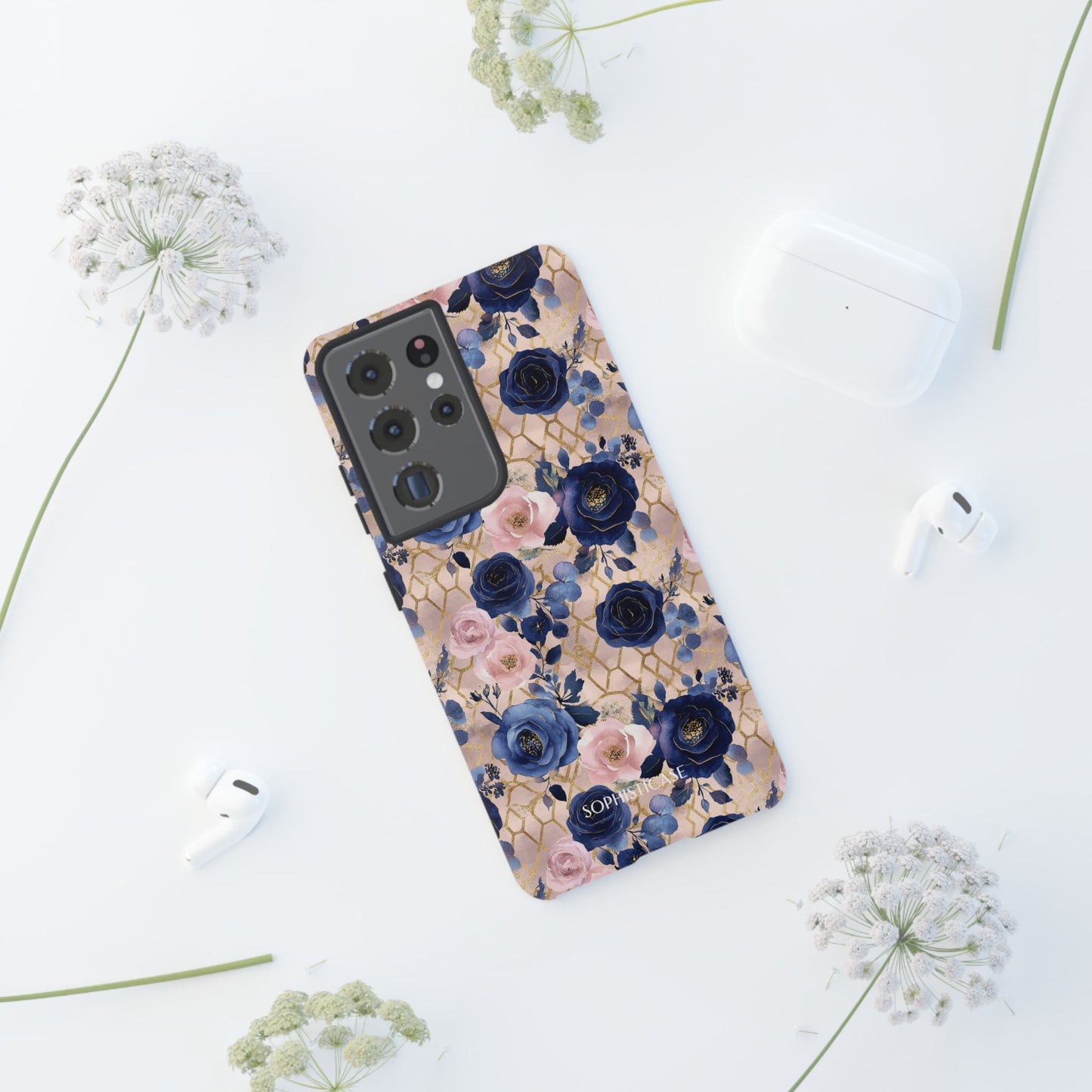 Royal Floral in Navy Blush - Tough Phone Case