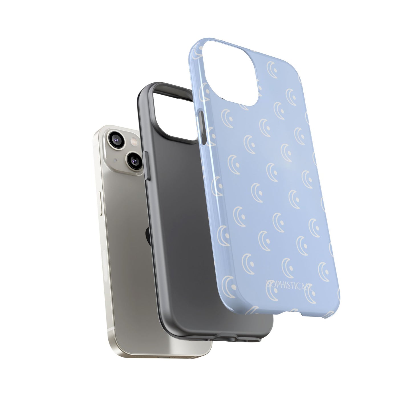 Moon Phase in Baby Blue - iPhone Case