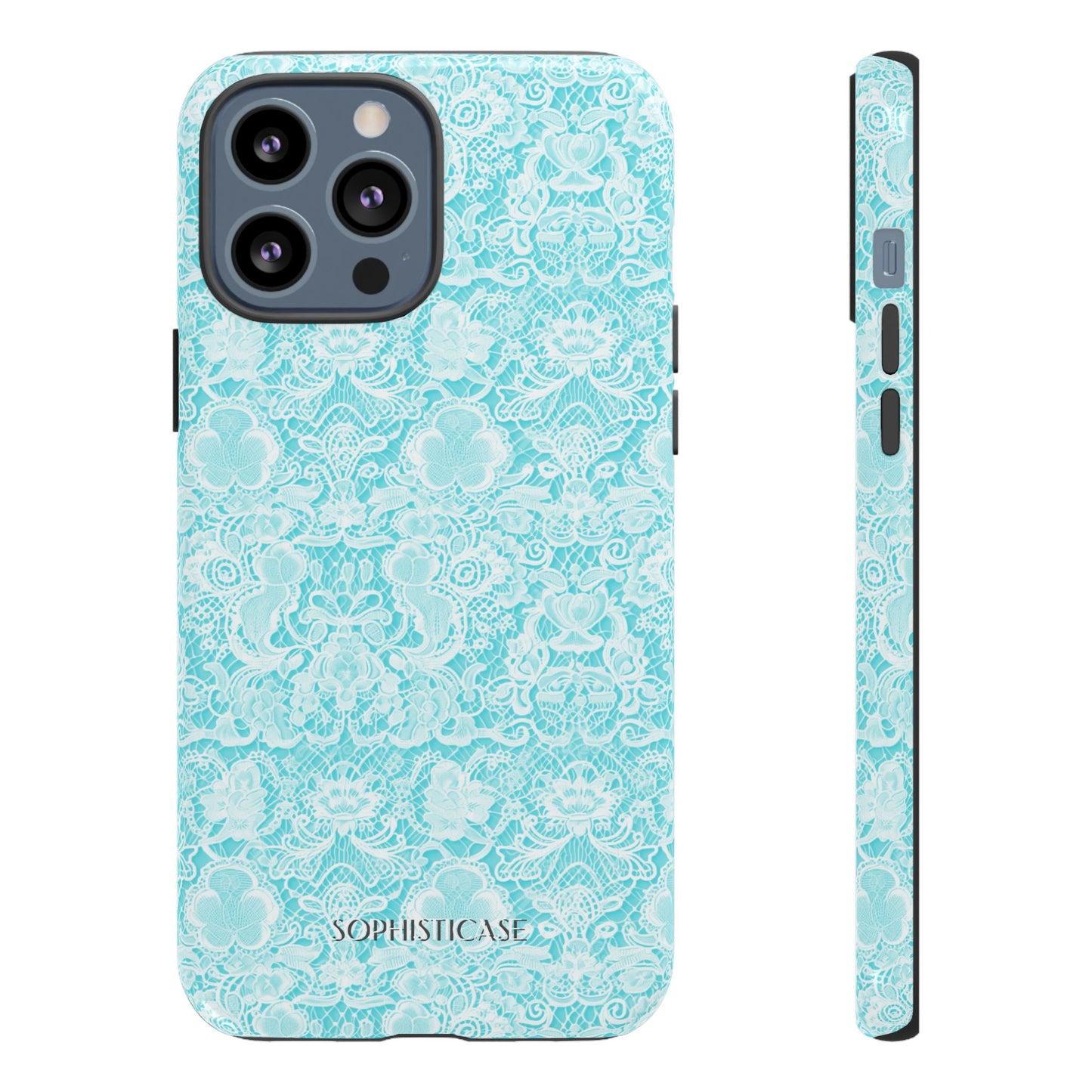 Luxe Lace in Aqua - Tough Phone Case