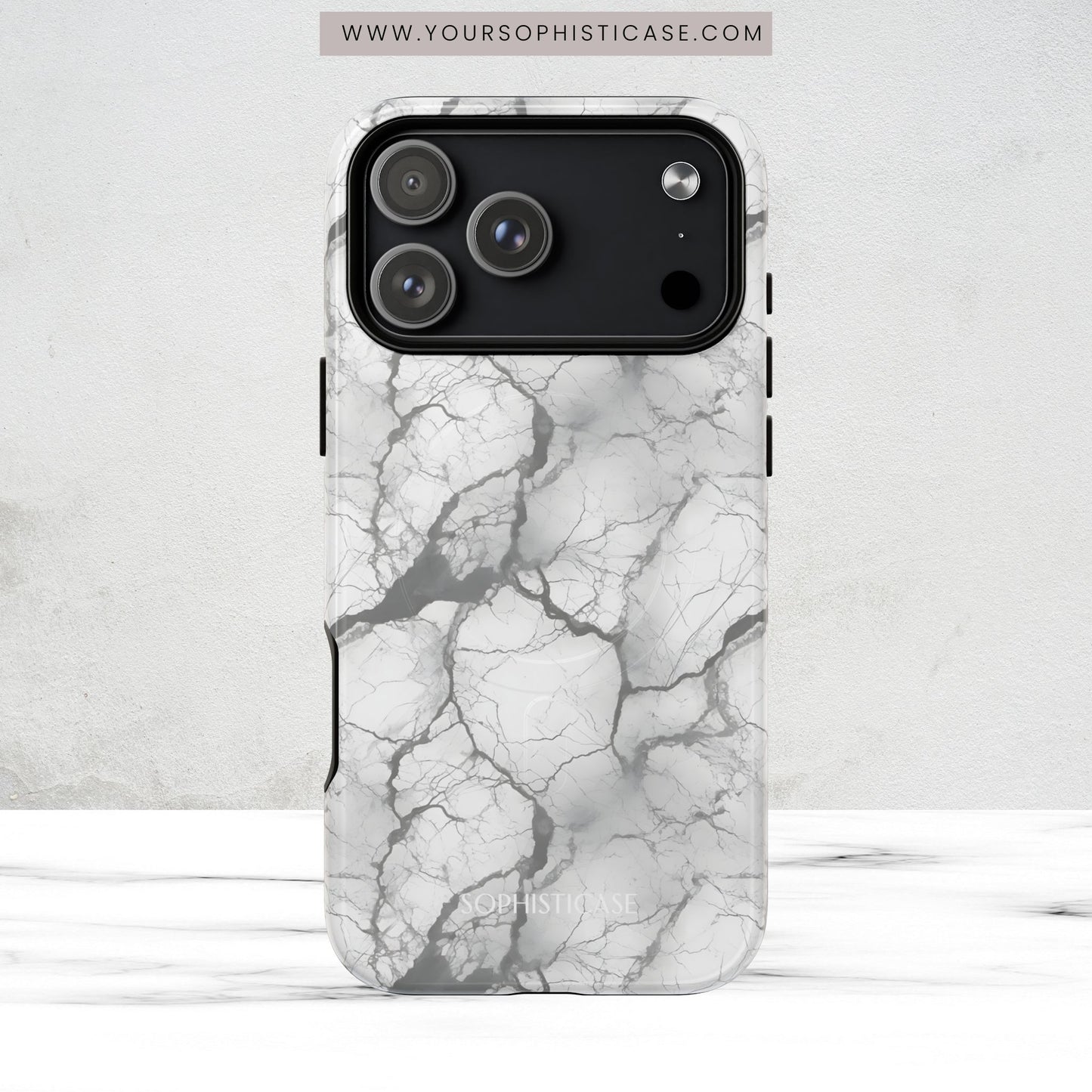 Marble Opulence in Charcoal Grey - Magsafe Case