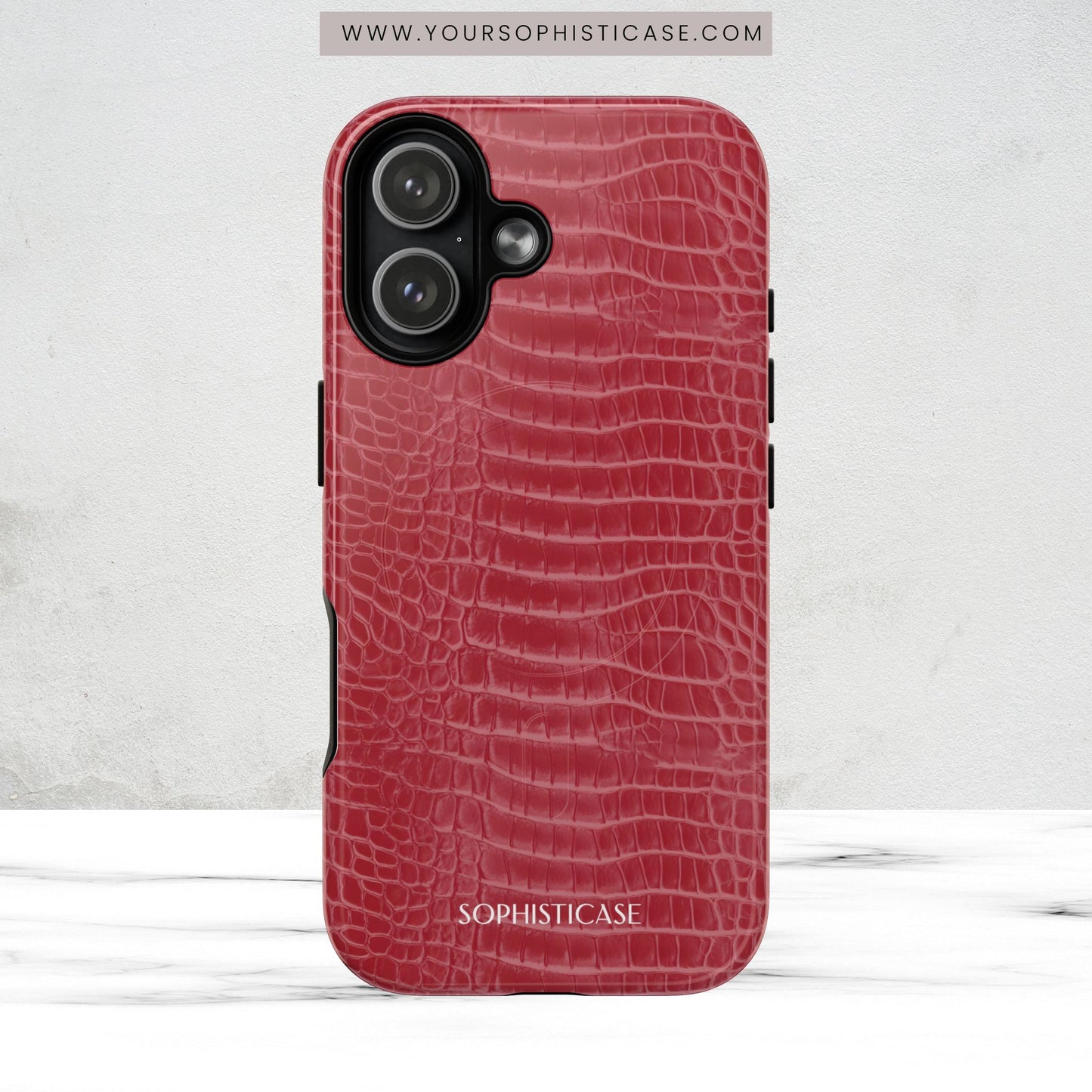 Luxe Leather in Cherry Red - Magsafe Case