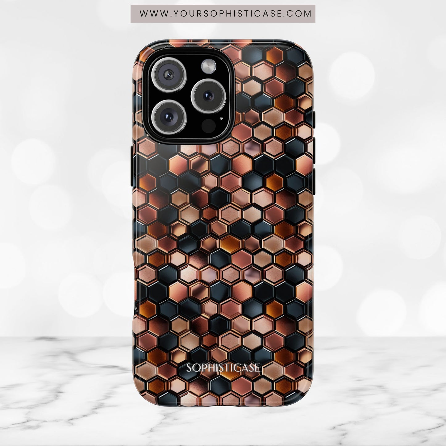 Rose' Runway in Honeycomb Mosaic - Tough Phone Case