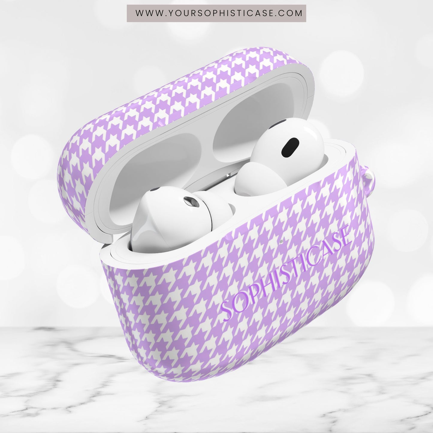 AirPod Cases - Houndstooth in Pastel Purple