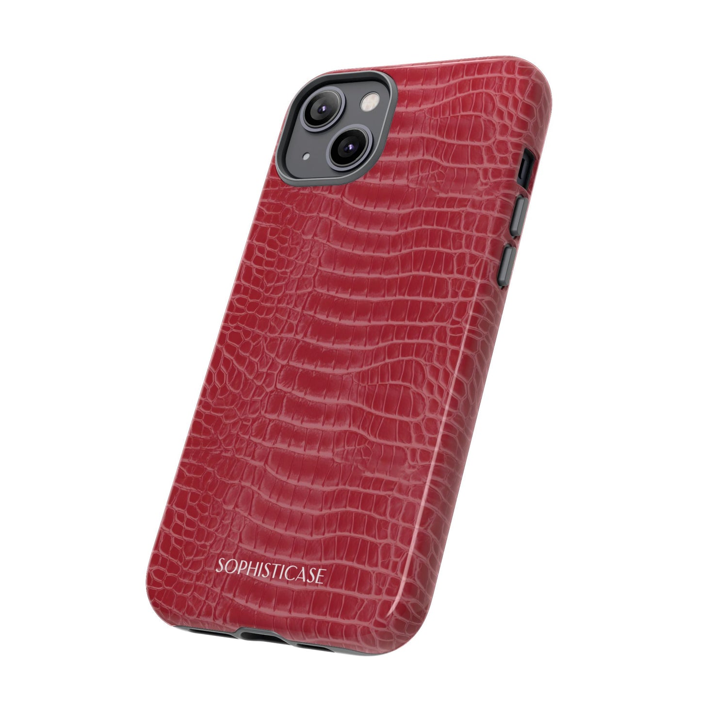 Luxe Leather in Cherry Red - iPhone Case