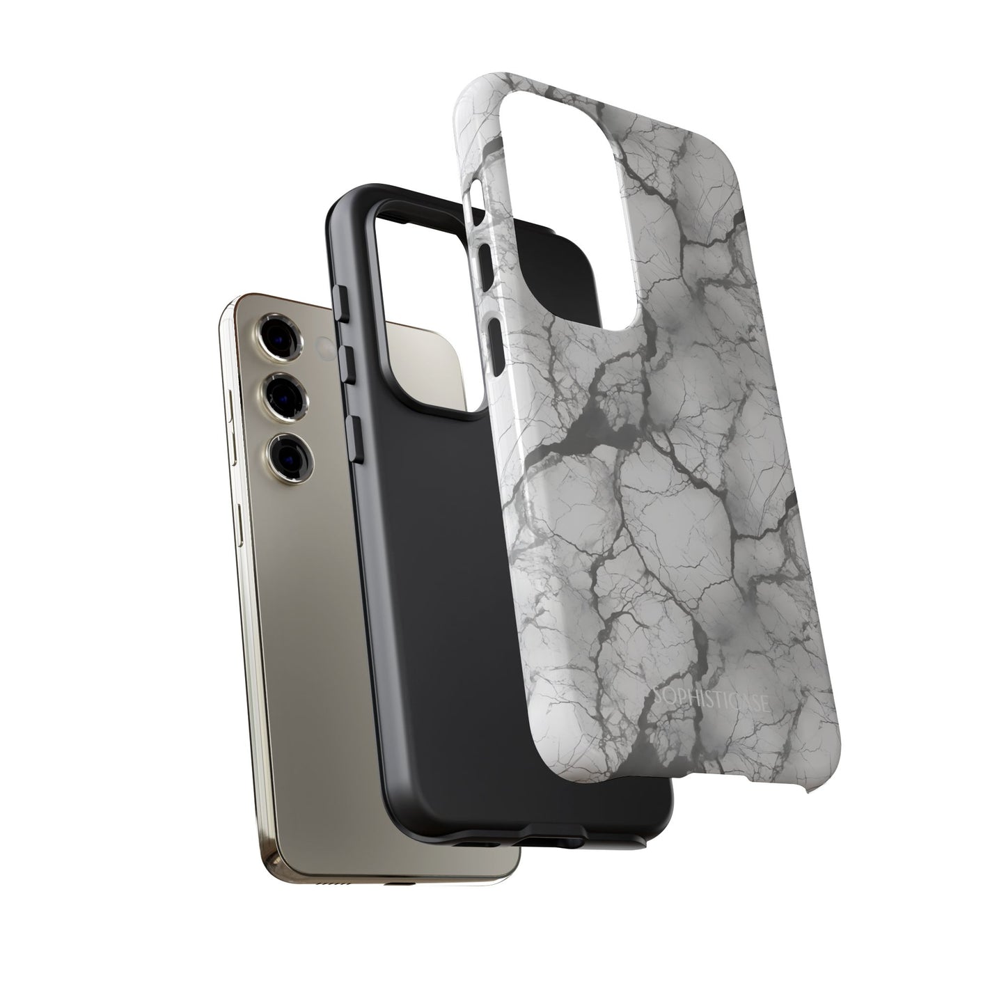 Marble Opulence in Charcoal Grey - Tough Phone Case