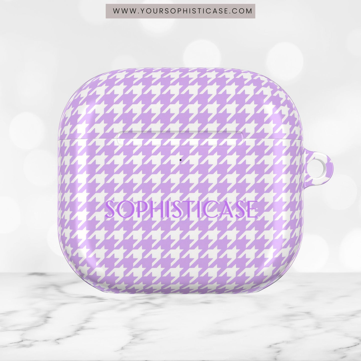 AirPod Cases - Houndstooth in Pastel Purple