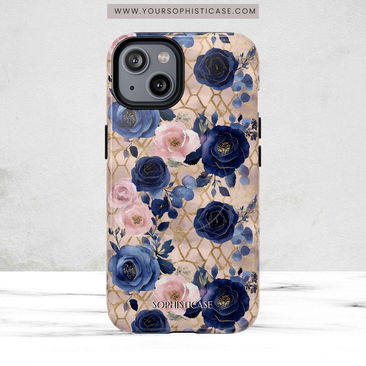 Royal Floral in Navy Blush - iPhone Magsafe Case