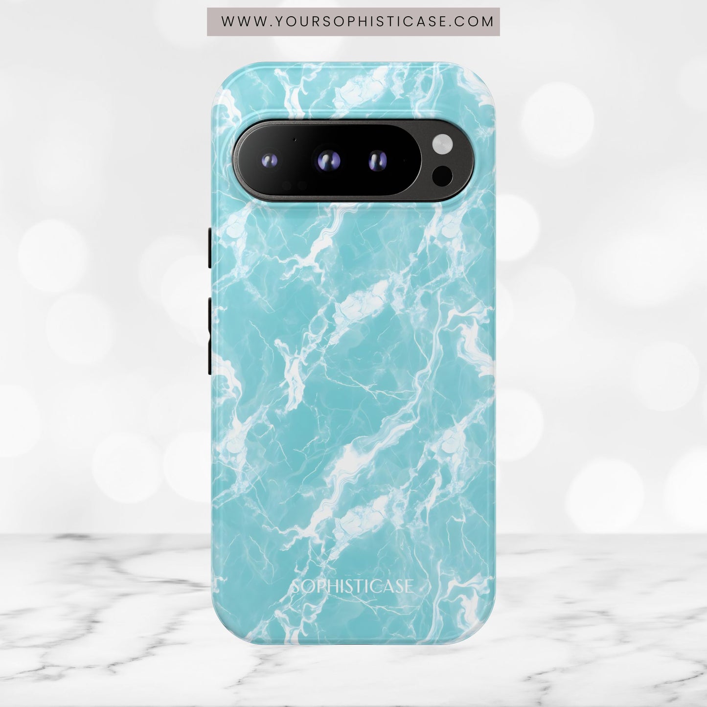 Marble Crush in Aqua - Tough Phone Case