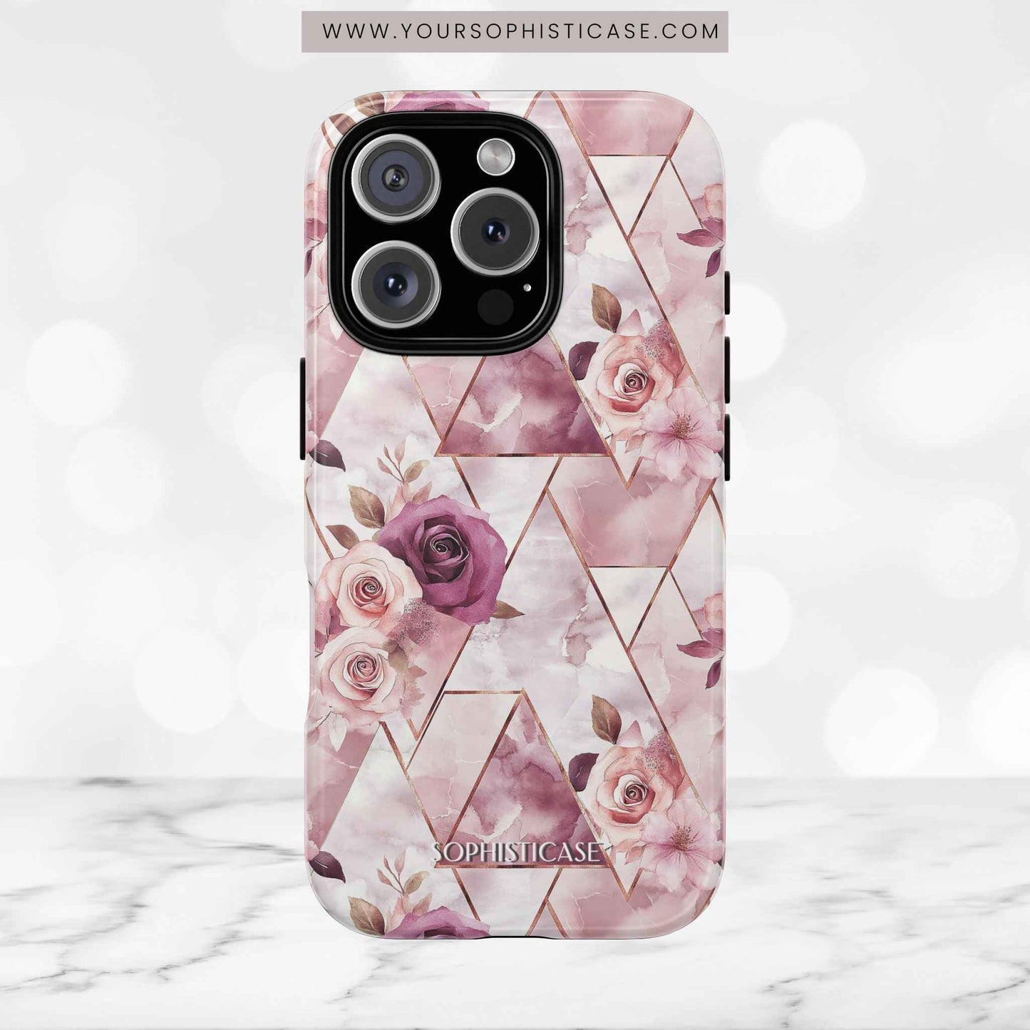 Royal Floral in Plum Chevron - Tough Phone Case