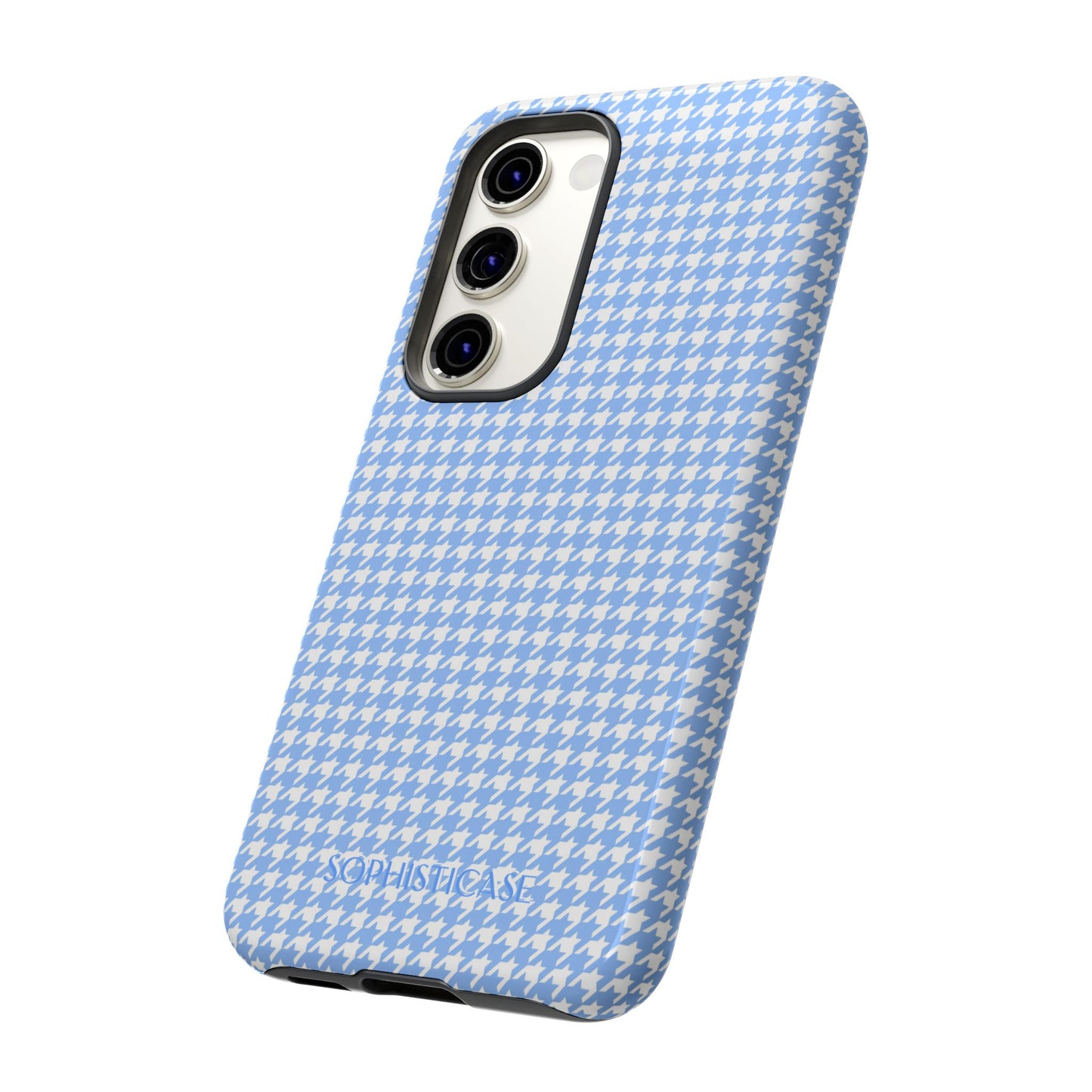 Houndstooth in Blue - Drop Proof Phone Case for Samsung Galaxy