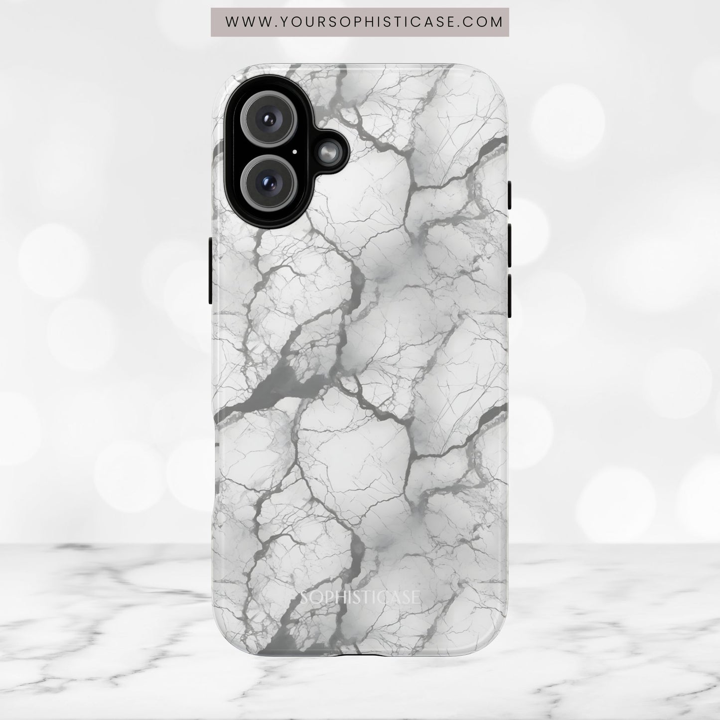 Marble Opulence in Charcoal Grey - Tough Phone Case