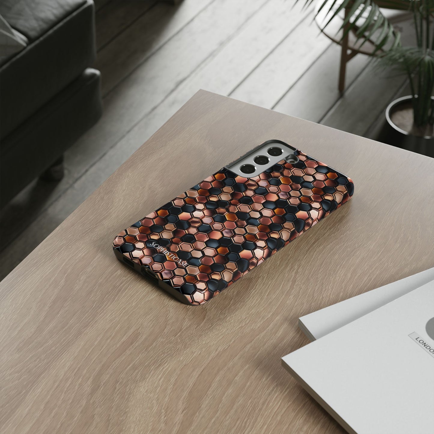 Rose' Runway in Honeycomb Mosaic - Tough Phone Case