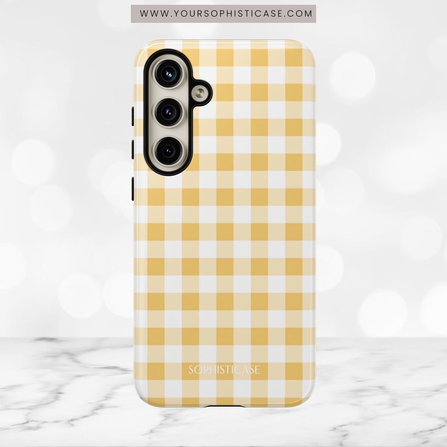 Gingham in Yellow - Tough Phone Case