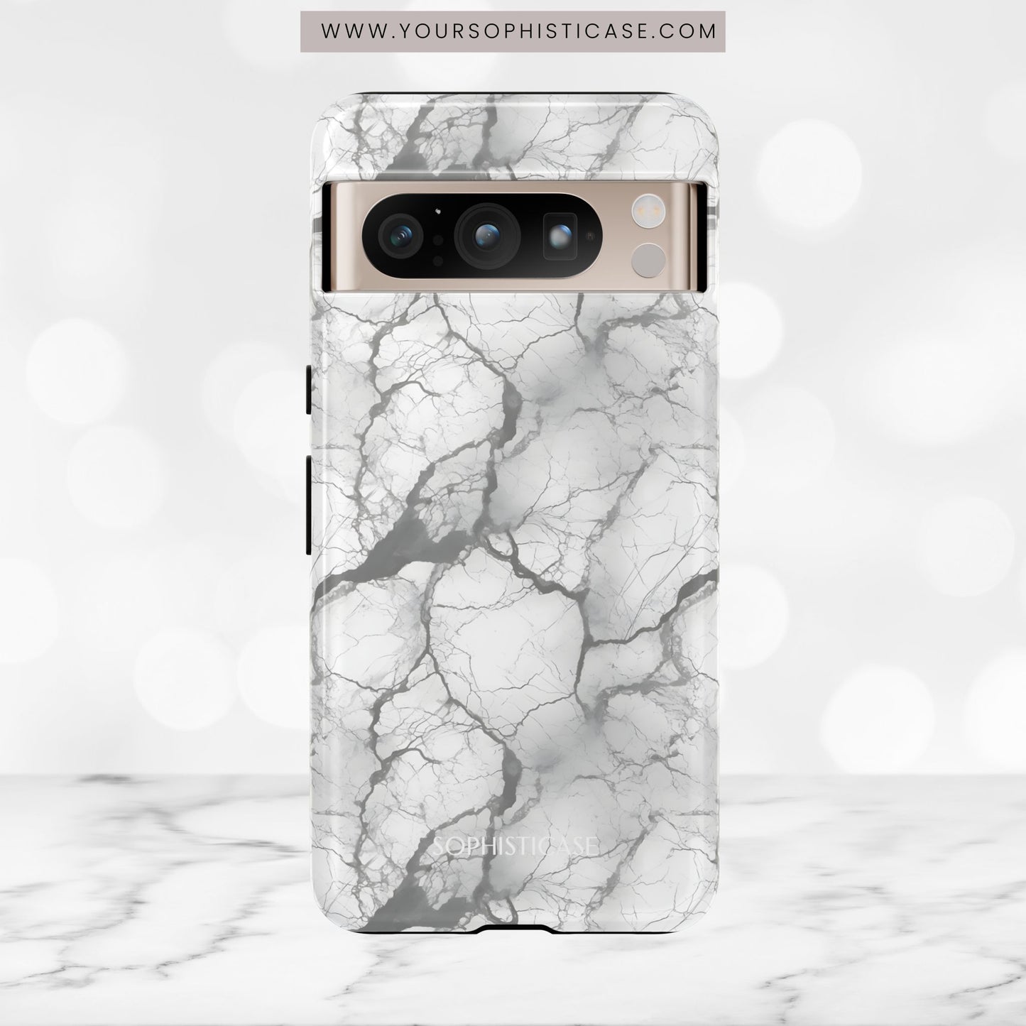 Marble Opulence in Charcoal Grey - Tough Phone Case