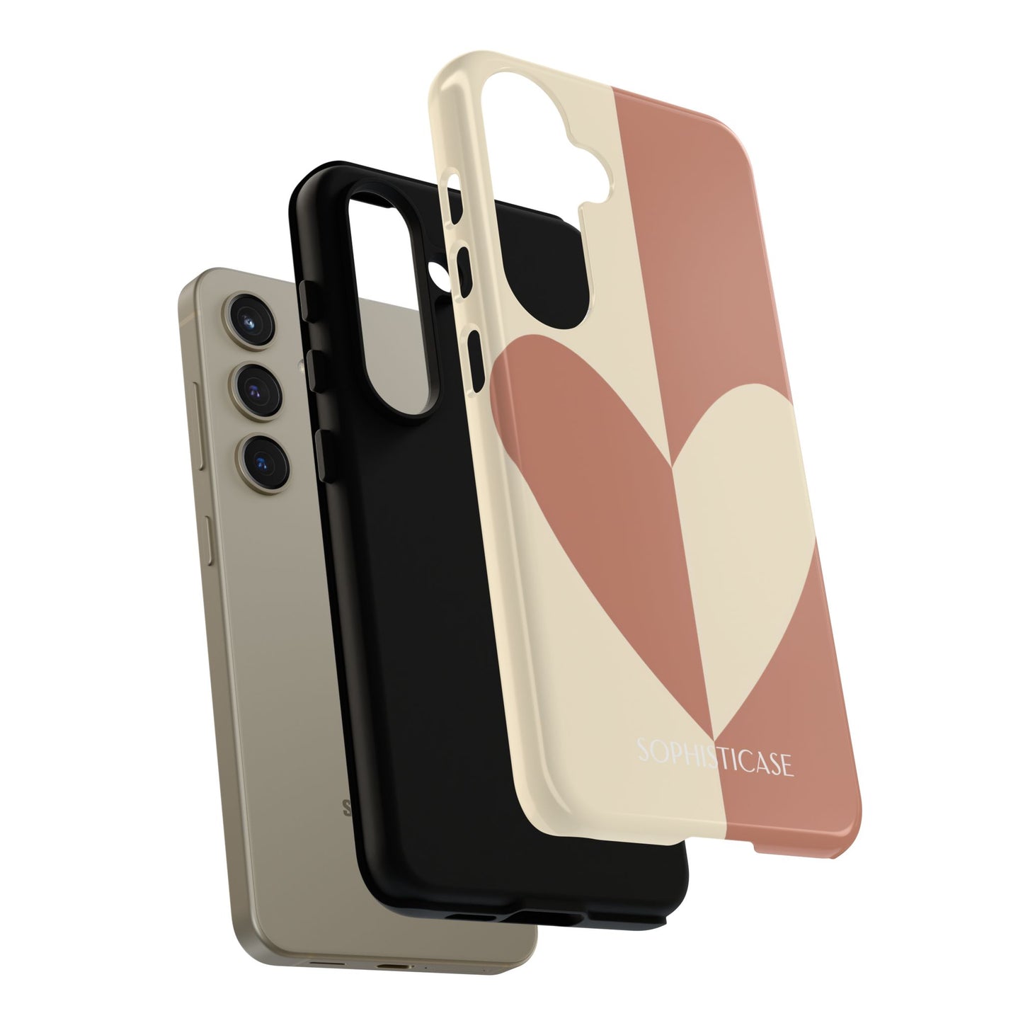 Be Mine in Brown and Cream - Drop Proof Phone Case for Samsung Galaxy - Sophisticase