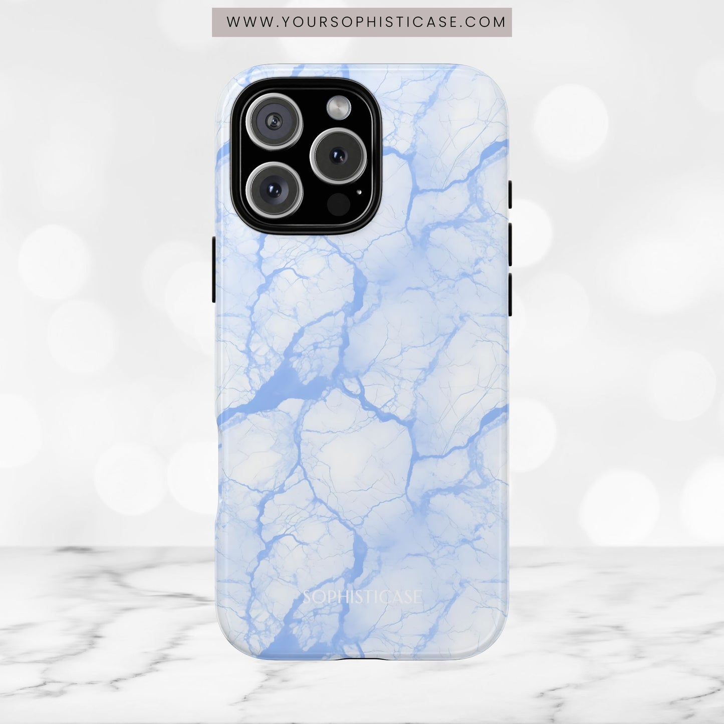 Marble Opulence in Blue - iPhone Case